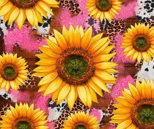 READY TO PRESS / Sublimation Print /Mouse Pad Design/Sunflowers and Oink Glitter