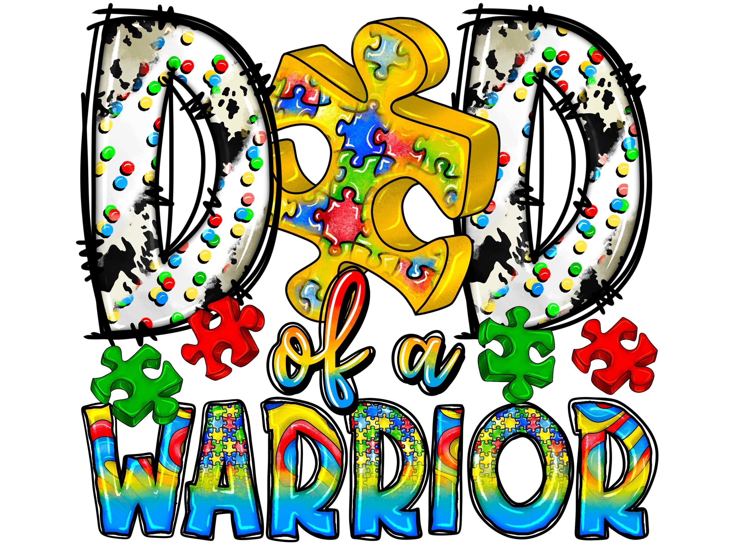 READY TO PRESS / Sublimation Print /Autism Awareness/Dad of a Warrior