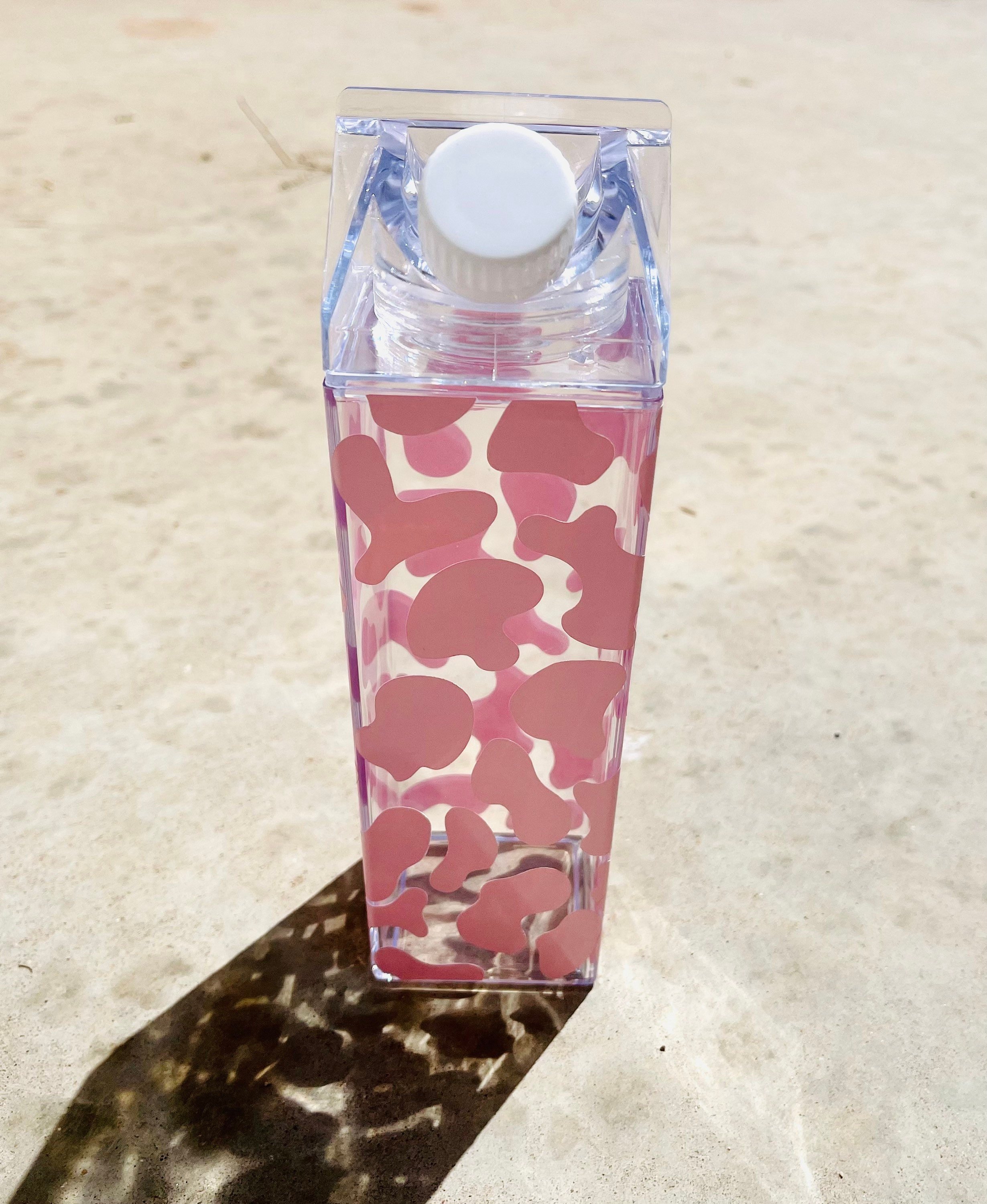 Cow Print Water Bottle Milk Carton Shaped Cow Print Water Bottle