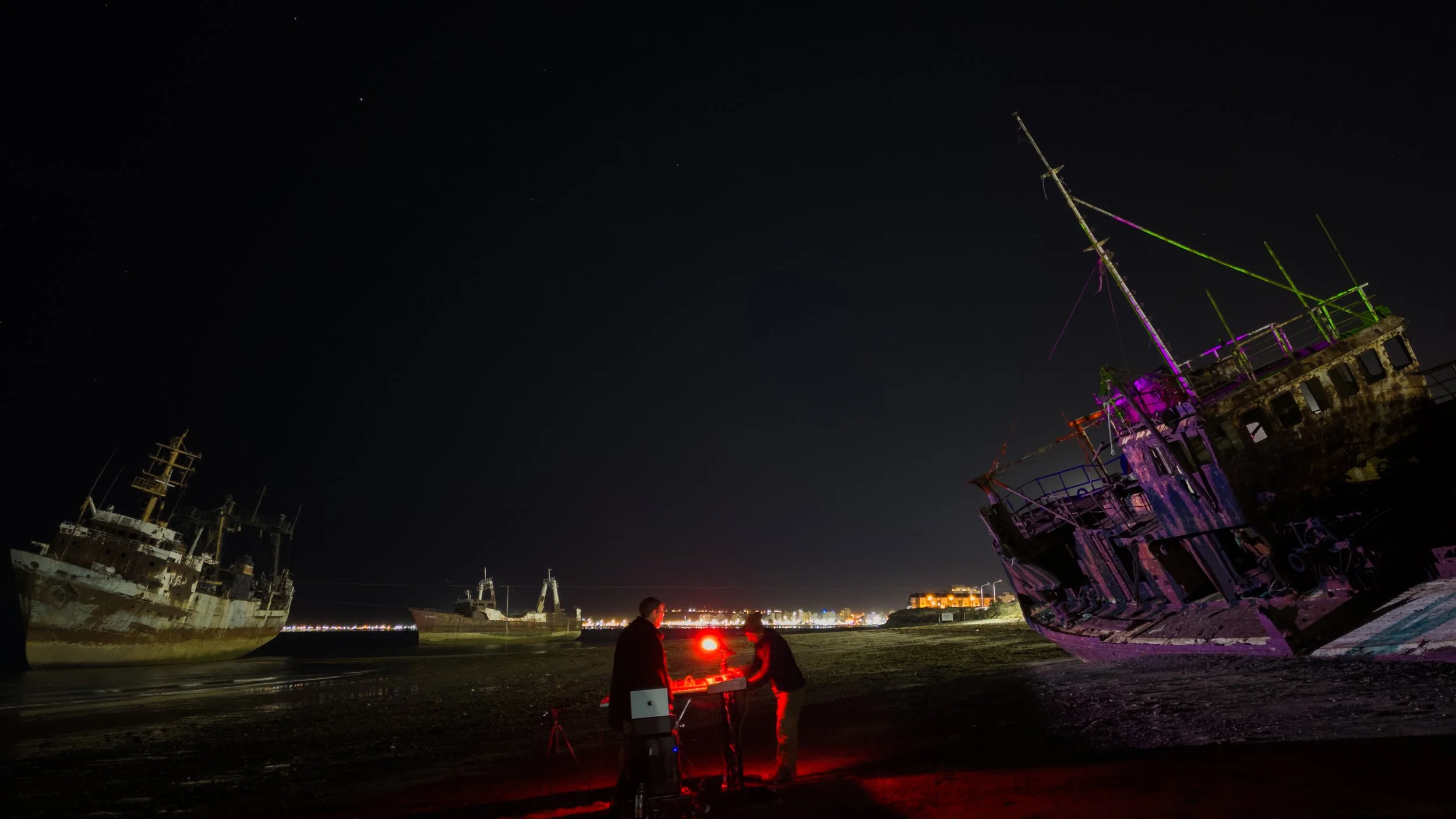 field production night during the shooting of the corto The Mermaid's Wait