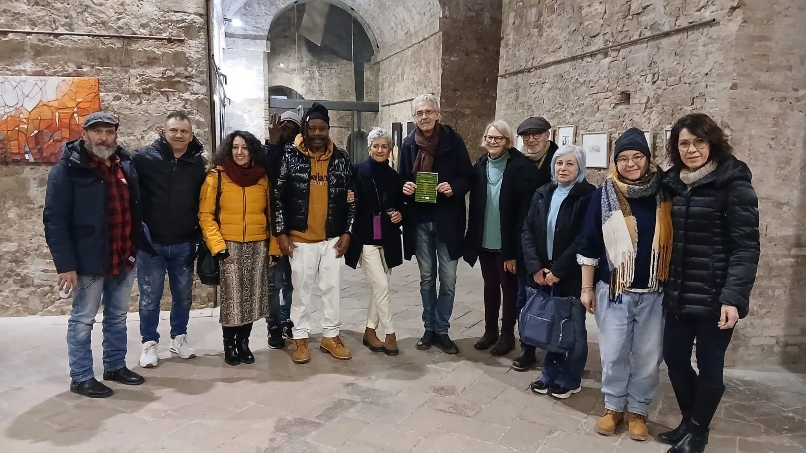 The art collective during the exhibition opening "Terra. Atto I"
