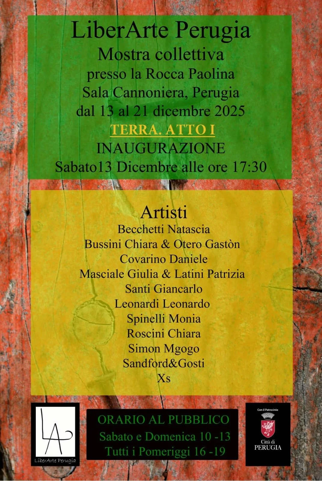 exhibition flier for Terra. Atto I (Chiara Bussini, Gaston Otero: Carpe Diem Holistic)