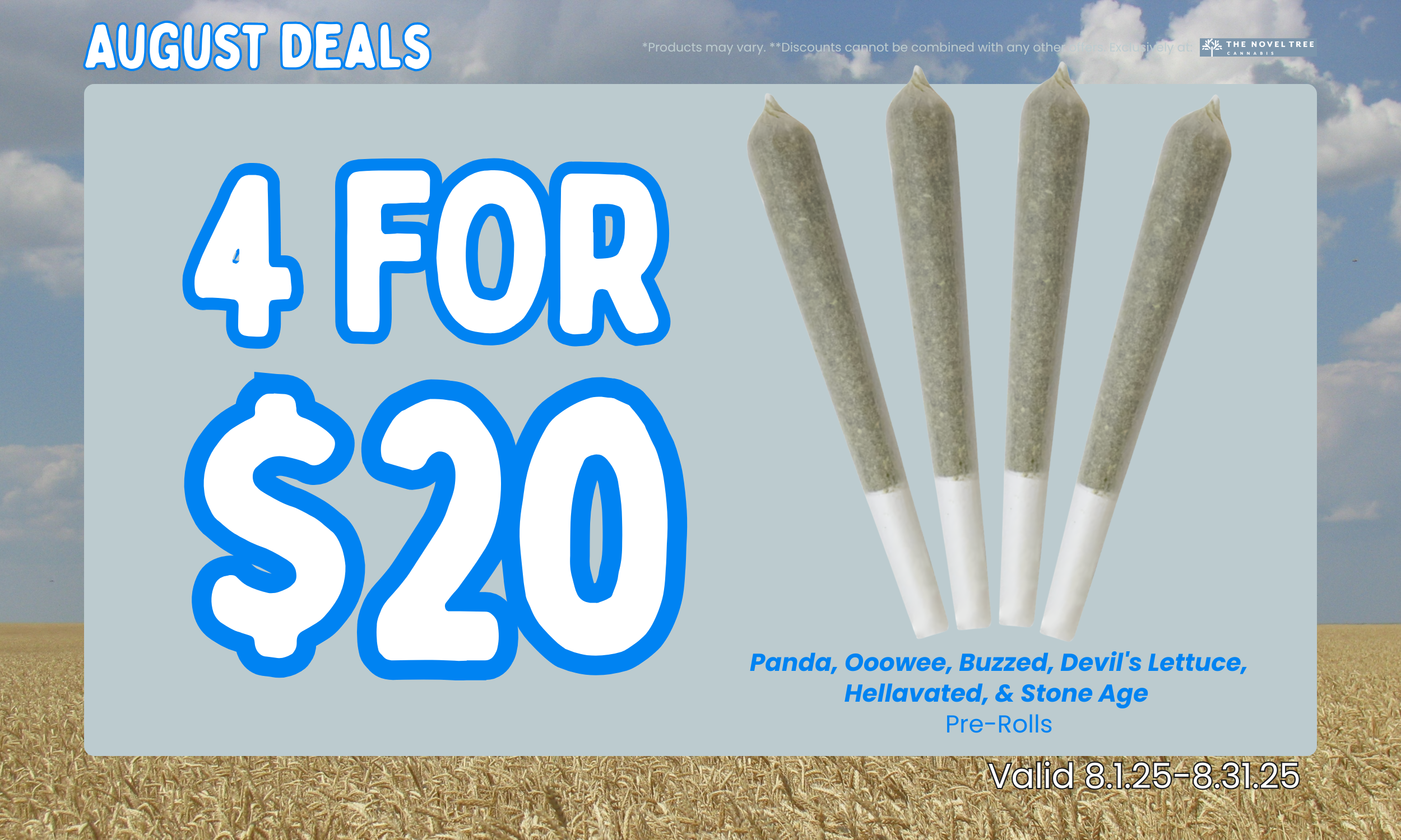 4 for $20 Pre-Rolls