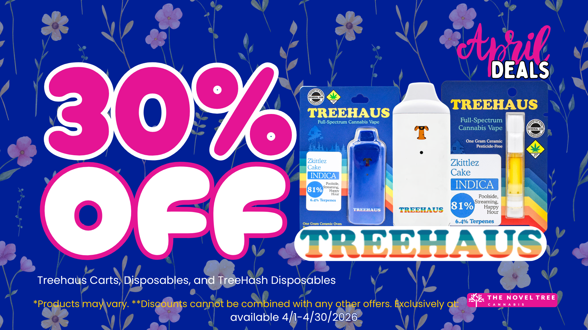 30% Off Treehaus Products in April