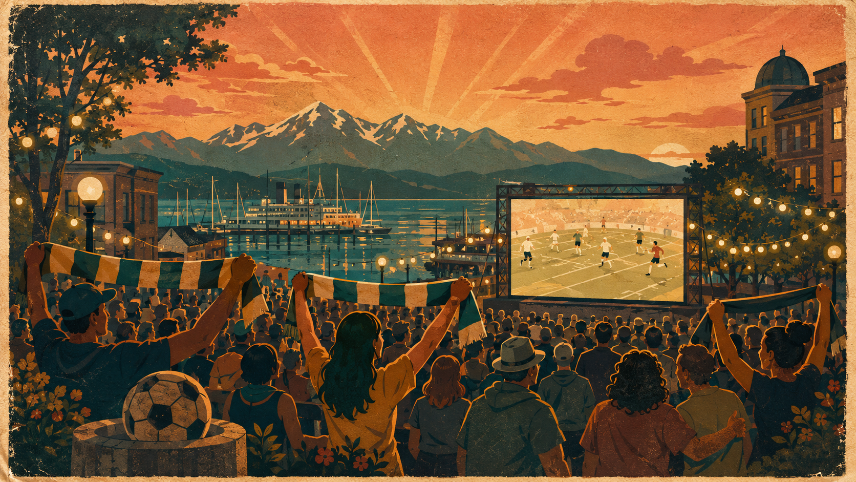 Bremerton - World Cup Watch Party FanZone at Quincy Square Vintage Travel Poster