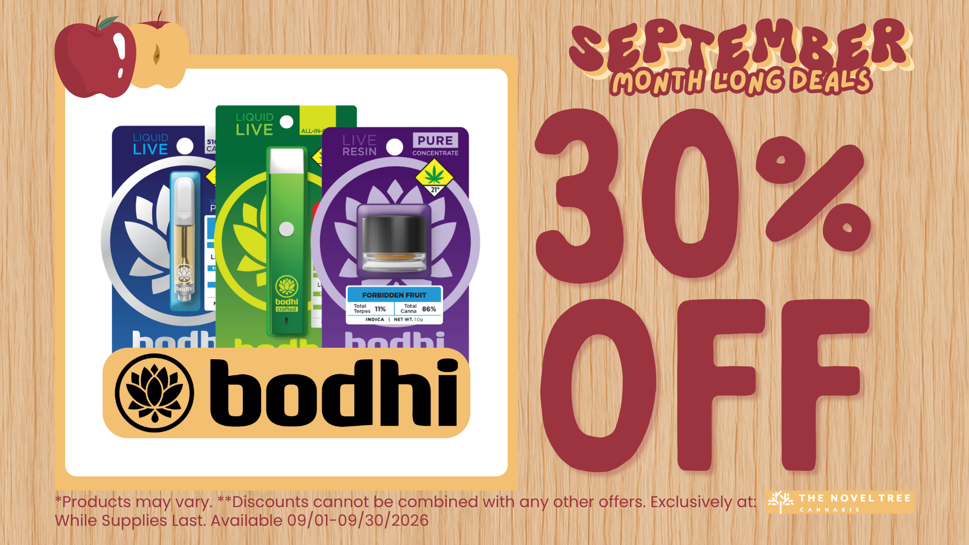 September Monthlong Deal - 30% Off Bodhi