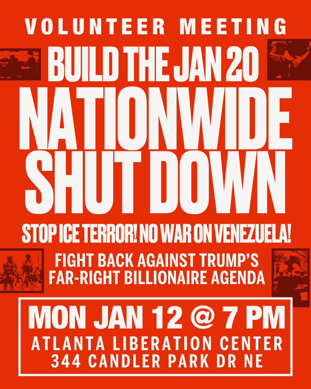 Volunteer Meeting: Build the Jan 20 NATIONWIDE SHUT DOWN