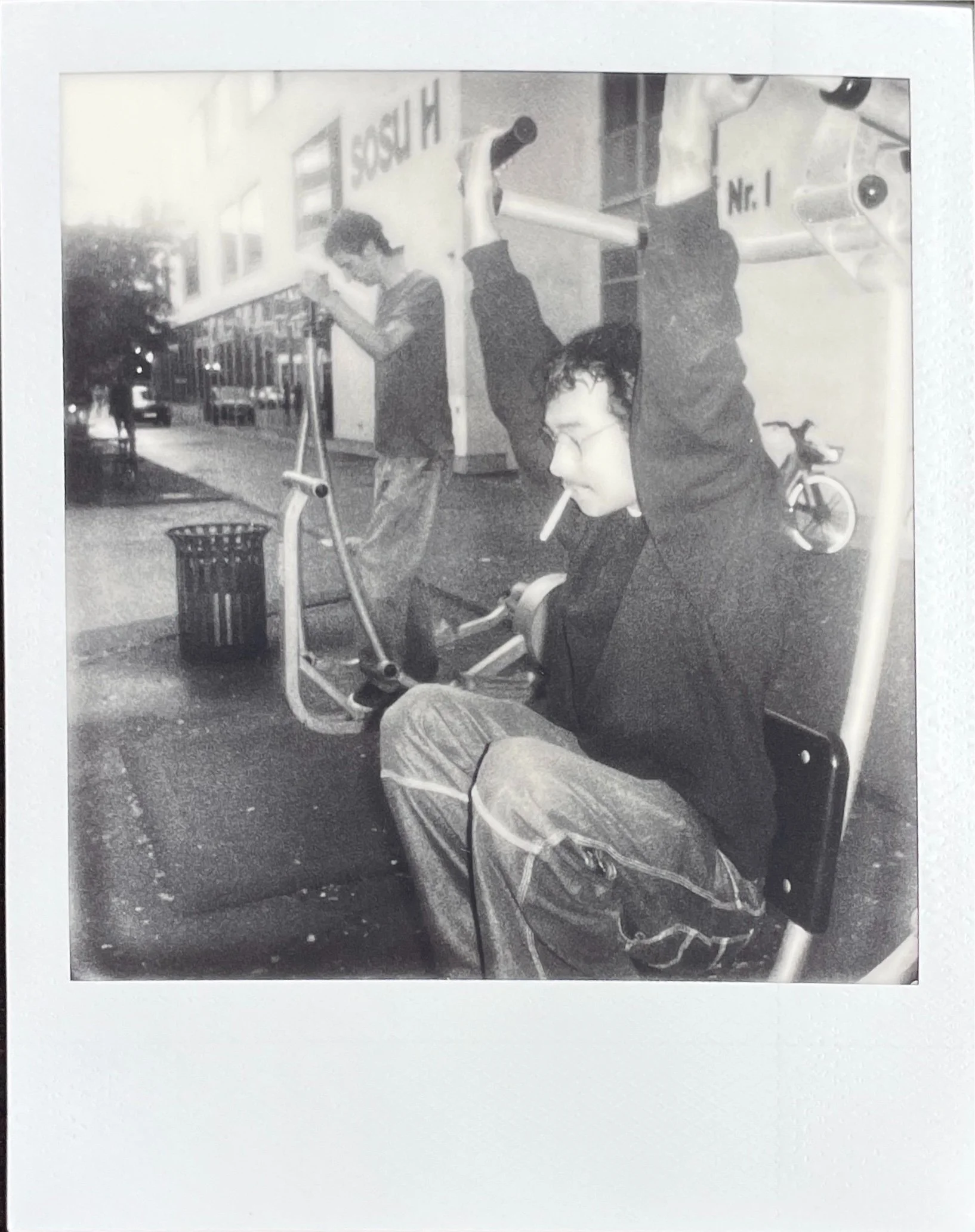 Gabe works out. Scandic Hotel. 