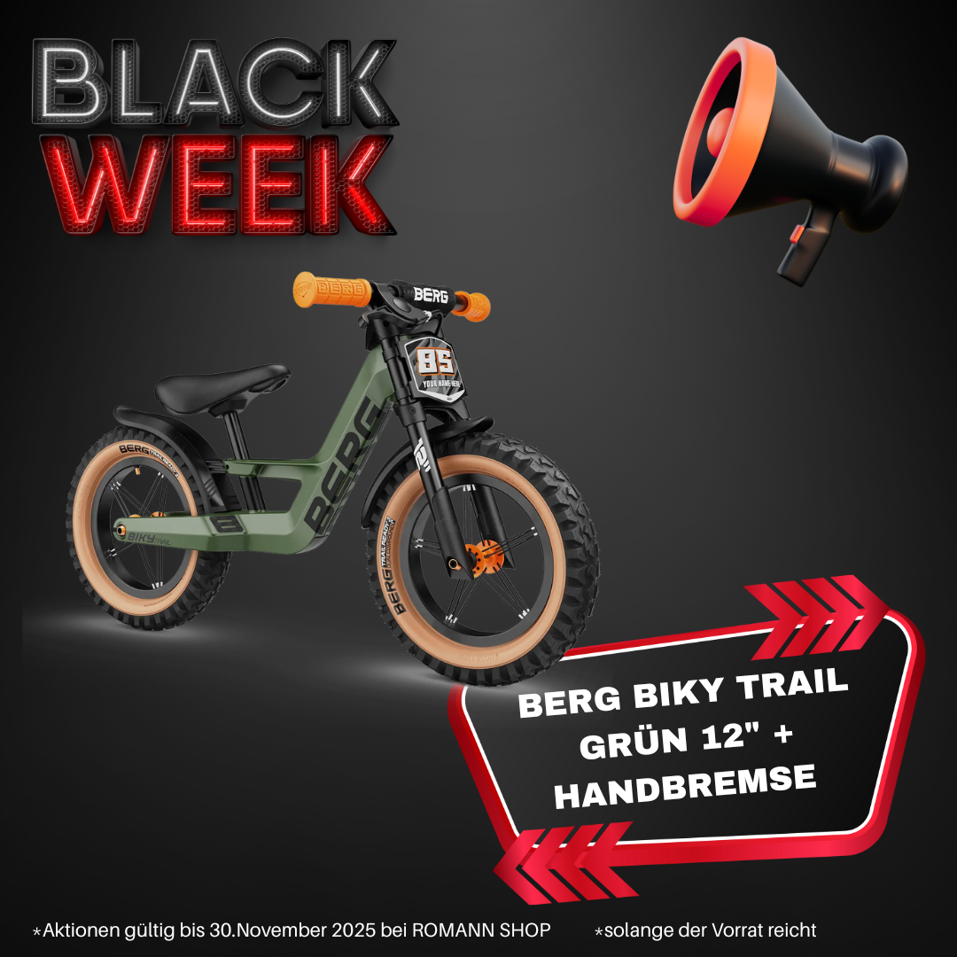 BERG Laufrad Biky Trail 12" Grün MIT Handbremse - BLACK WEEK DEAL