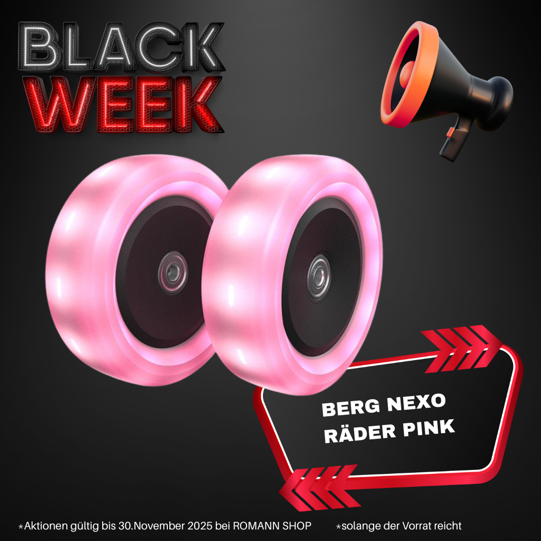 BERG Nexo Räder Pink 120x40mm mit Licht (Zubehör für BERG Nexo Kinderroller) - BLACK WEEK DEAL