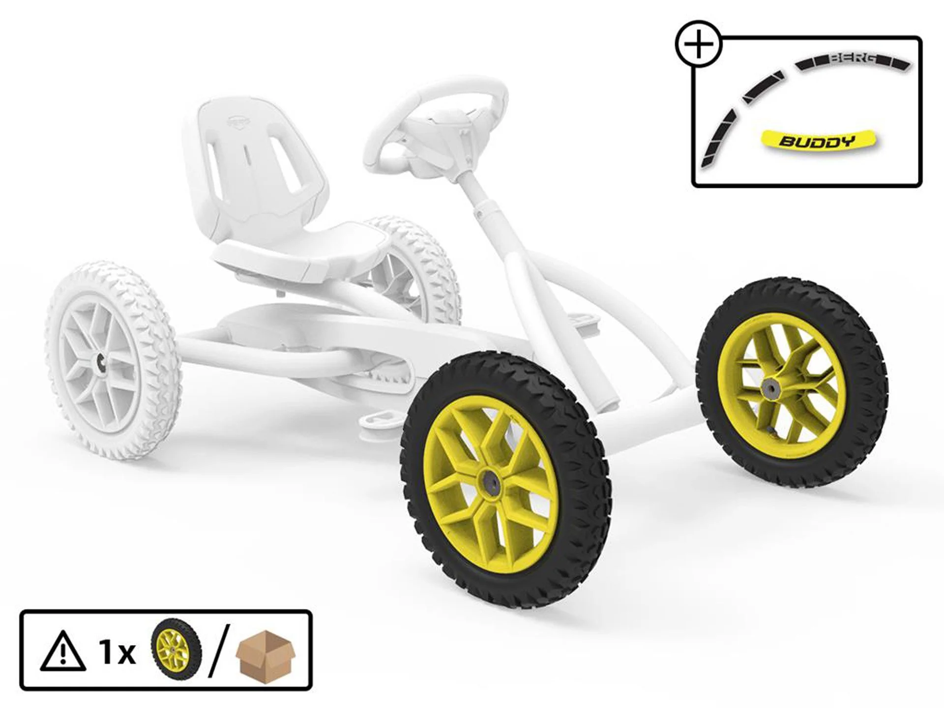 Rad 10-Speichen gelb 12.5x2.25-8 All Terrain Gelände Cros