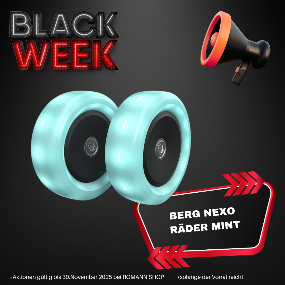 BERG Nexo Räder Mint 120x40mm mit Licht (Zubehör für BERG Nexo Kinderroller) - BLACK WEEK DEAL