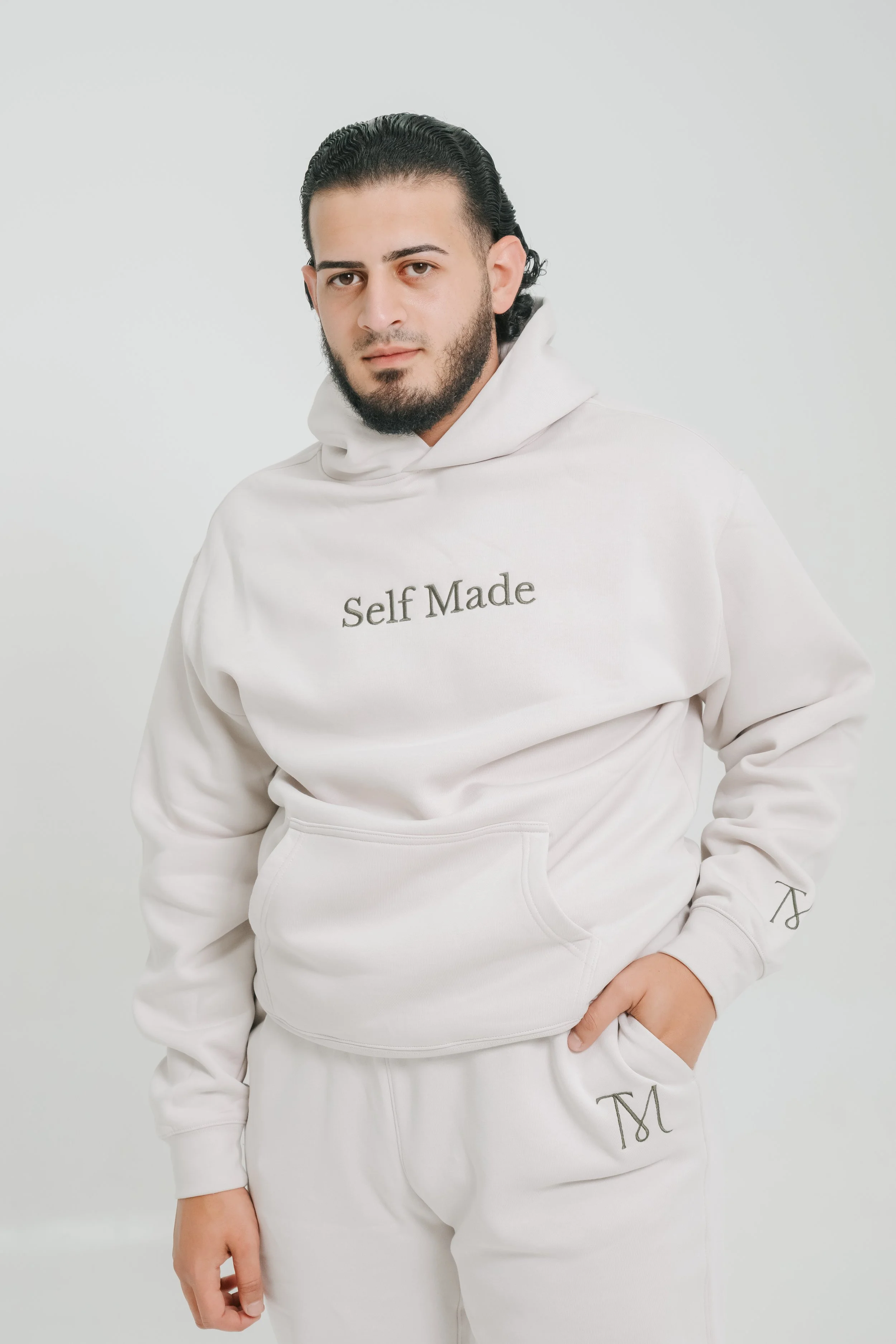 Self Made Men's Hoodie - Bone