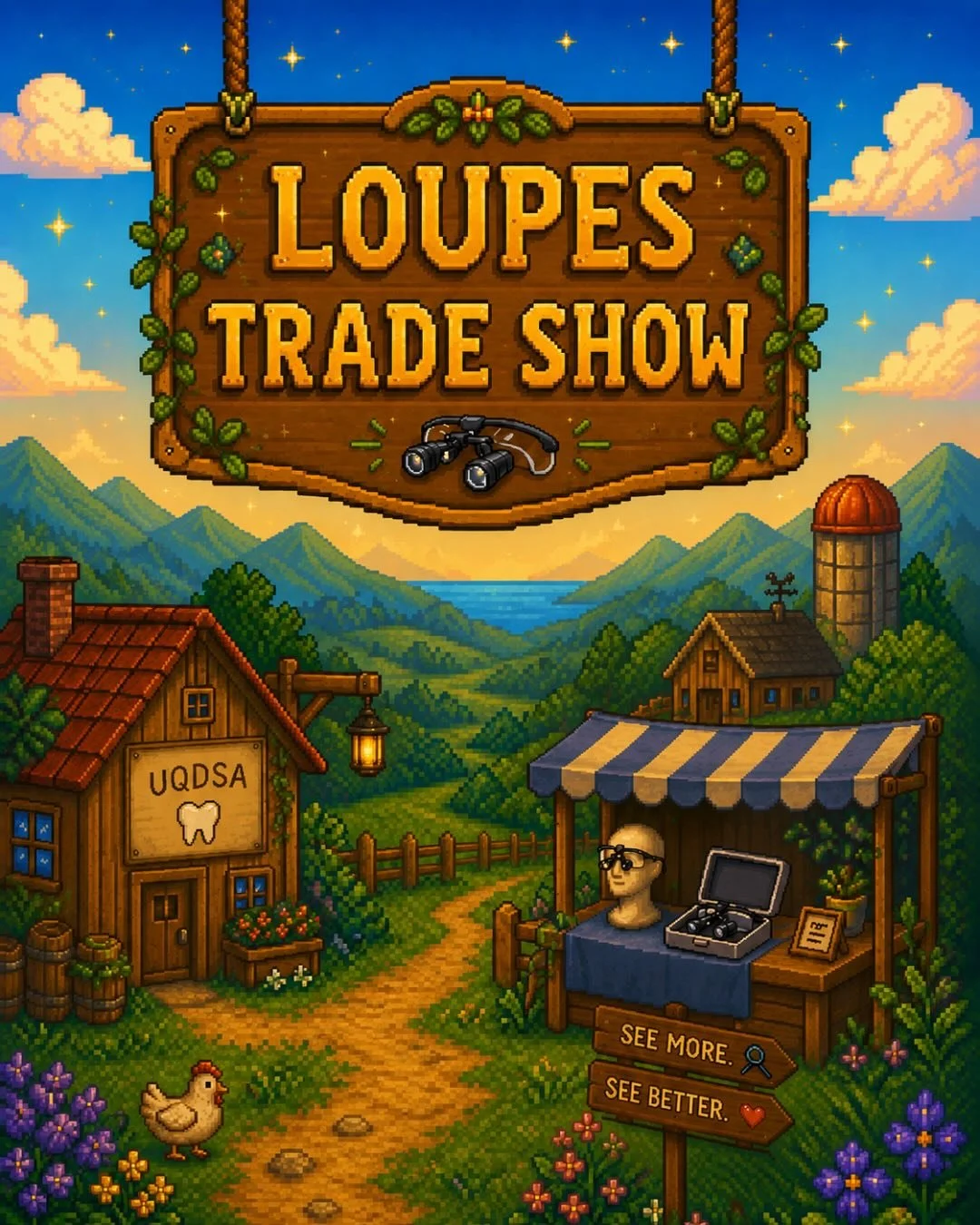 🌾✨ Step into the valley and discover your perfect pair of loupes at the UQDSA Loupes Tradeshow! 🔍🦷👩&zwj;🌾

Whether you&rsquo;re buying your first pair or just exploring your options, this is the perfect chance to meet all your favourite loupes c