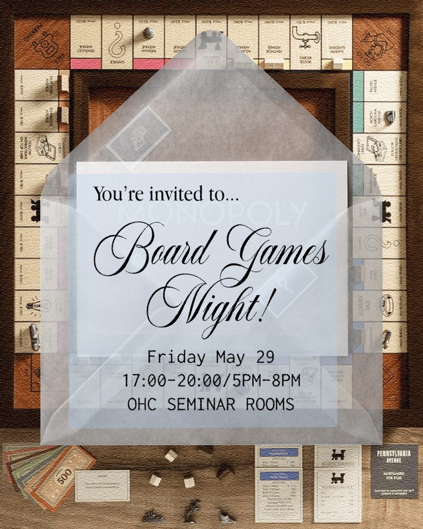 Come join UQDSA for an evening of board games before exam period! Bring a game, friends, or just yourself. Free entry and food provided.

🗓️ Date: Friday May 29
🕒Time: 5pm-8pm
📍Location: OHC Seminar Rooms
📝 Signup: https://forms.gle/2yjFYsxUkfMPm