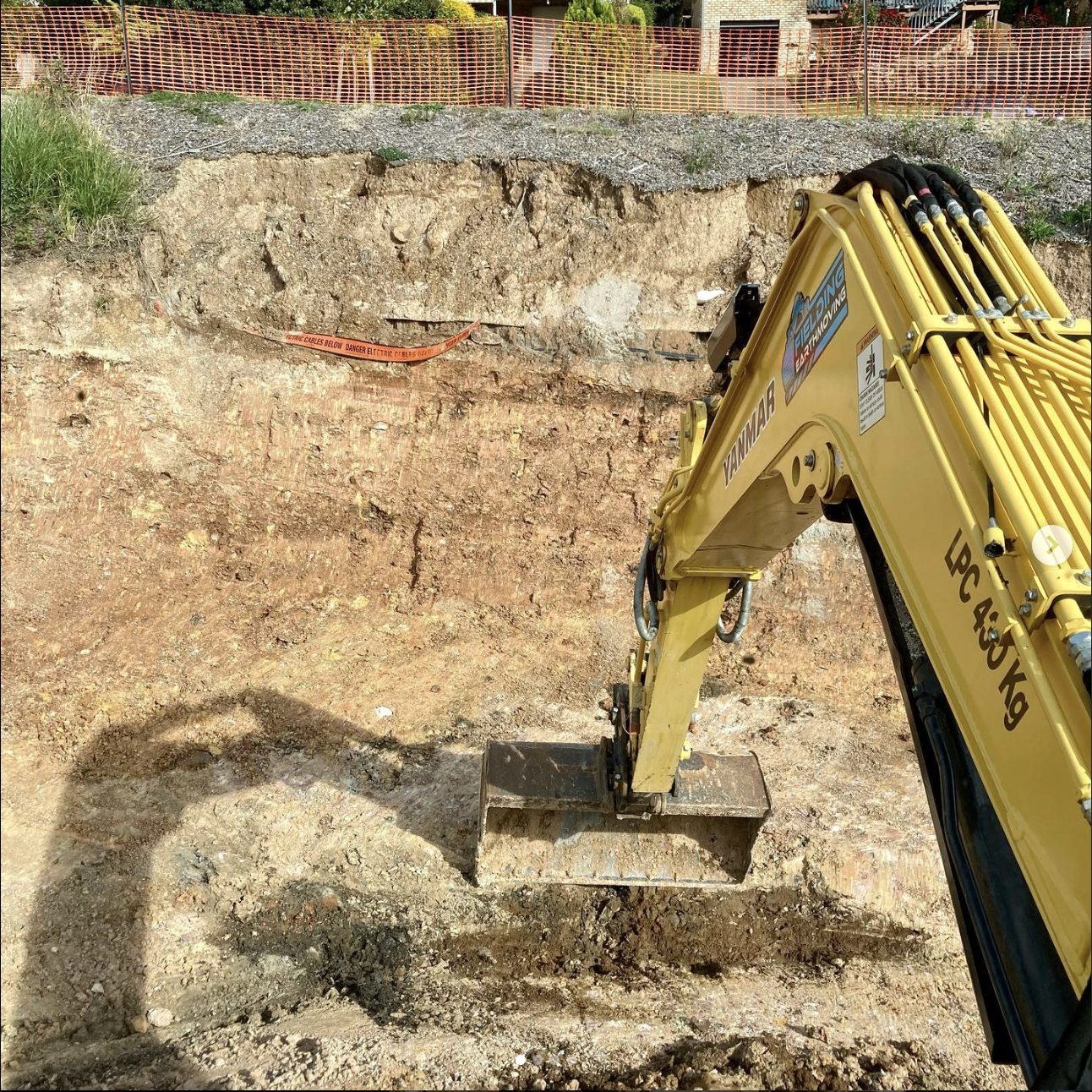 Excavator working on a Civil Construction site at Lismore NSW