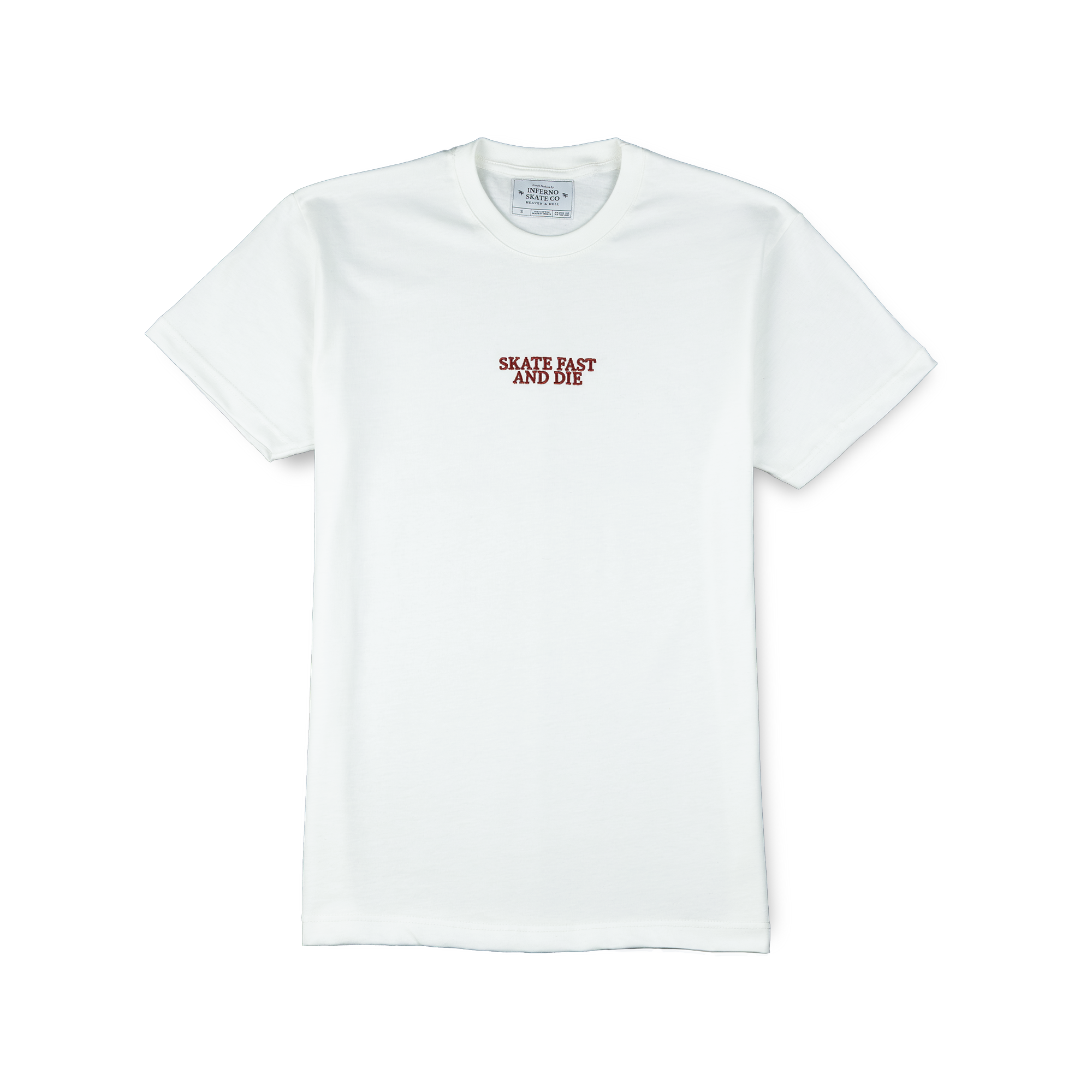 INFERNO Embroidered SFAD Tee – White
