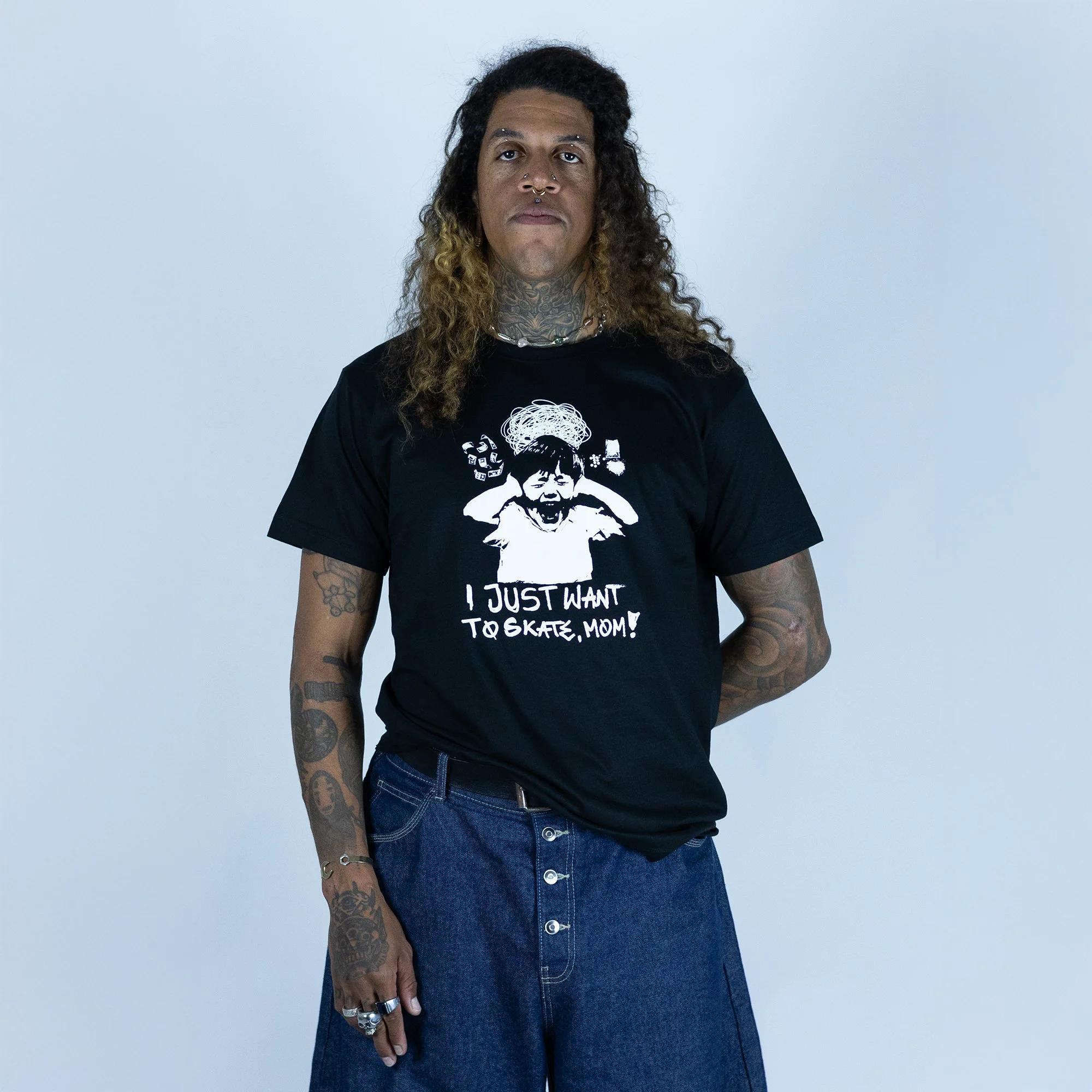 JUST WANNA SKATE - T SHIRT - BLACK - INFERNO X SVEDISH DISASTER