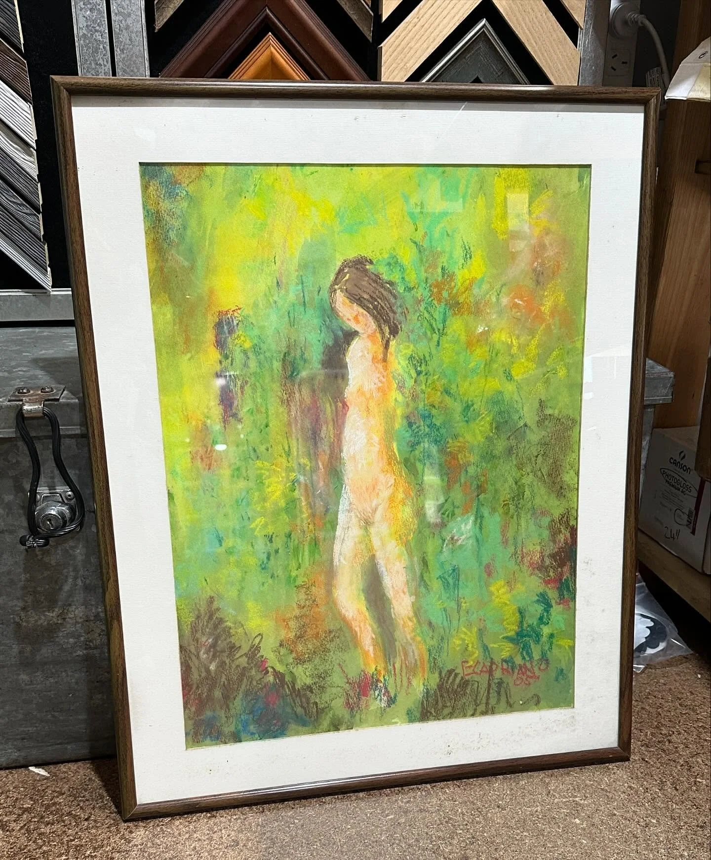 Refreshing the Framing of this beautiful painting has given it such softness. Love the muted tones that it has created.