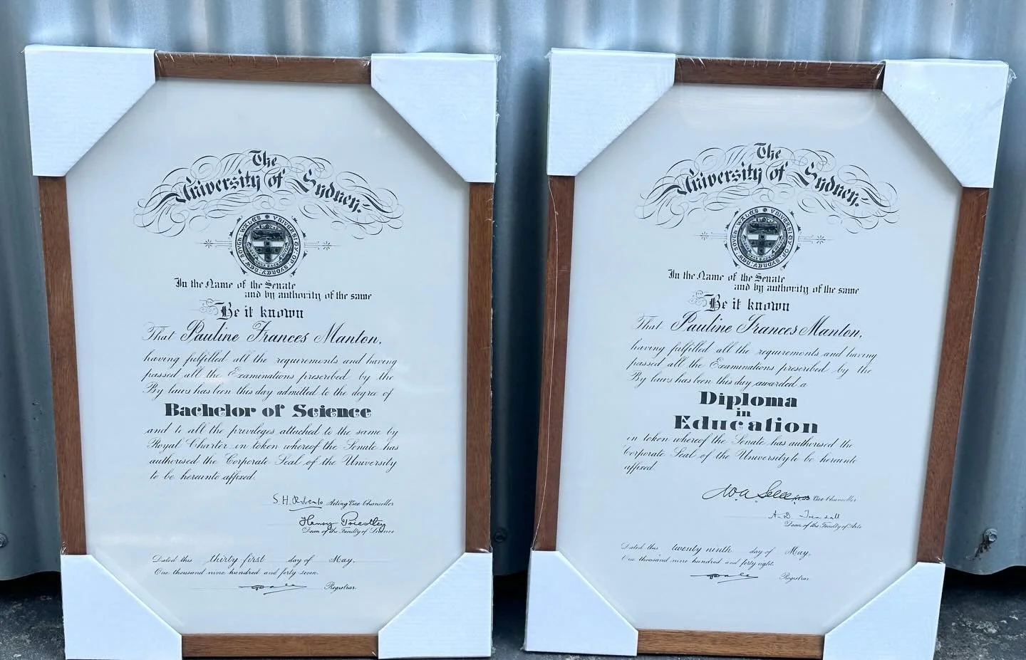 We successfully restored these 2 certificates, reprinted and framed them.