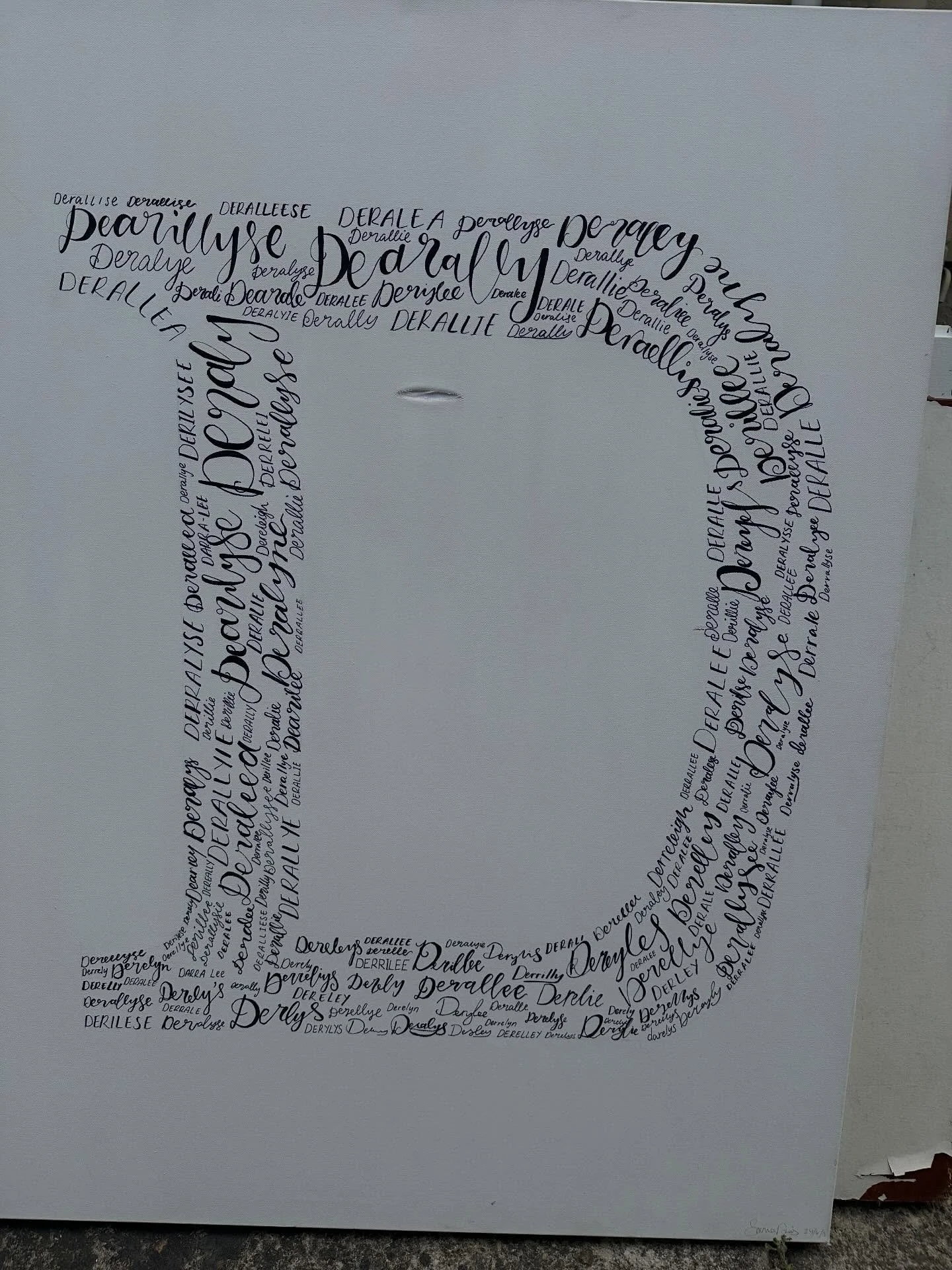 A damaged canvas - photographed, photoshopped, printed on art paper and framed.