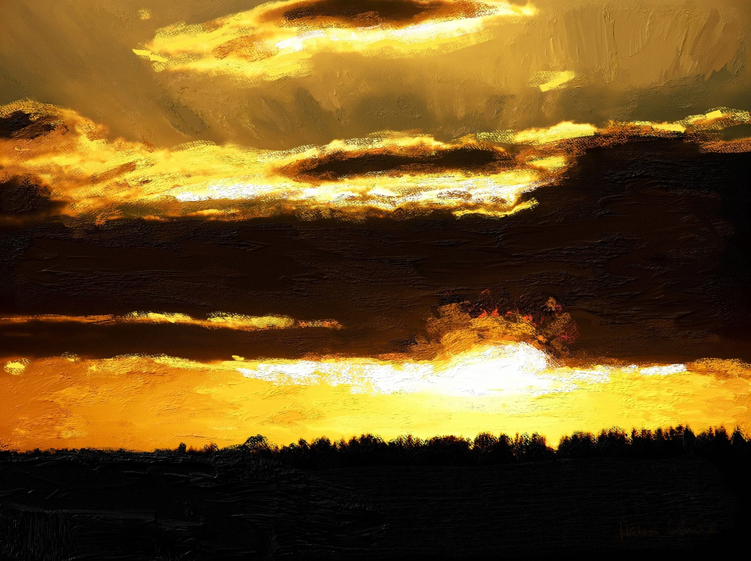 Golden Glow, 2026, digital oil