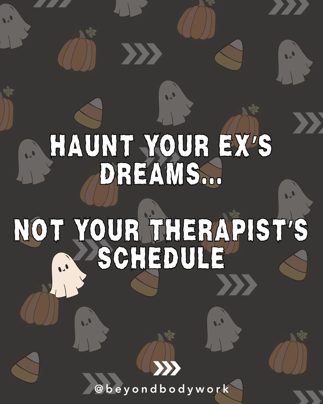 We love spooky season, but haunted schedules? Not it. Keep your appointments (and your body) in good spirits. 🎃

Boom your October + November sessions NOW! Email us or send a DM to get it locked in!
