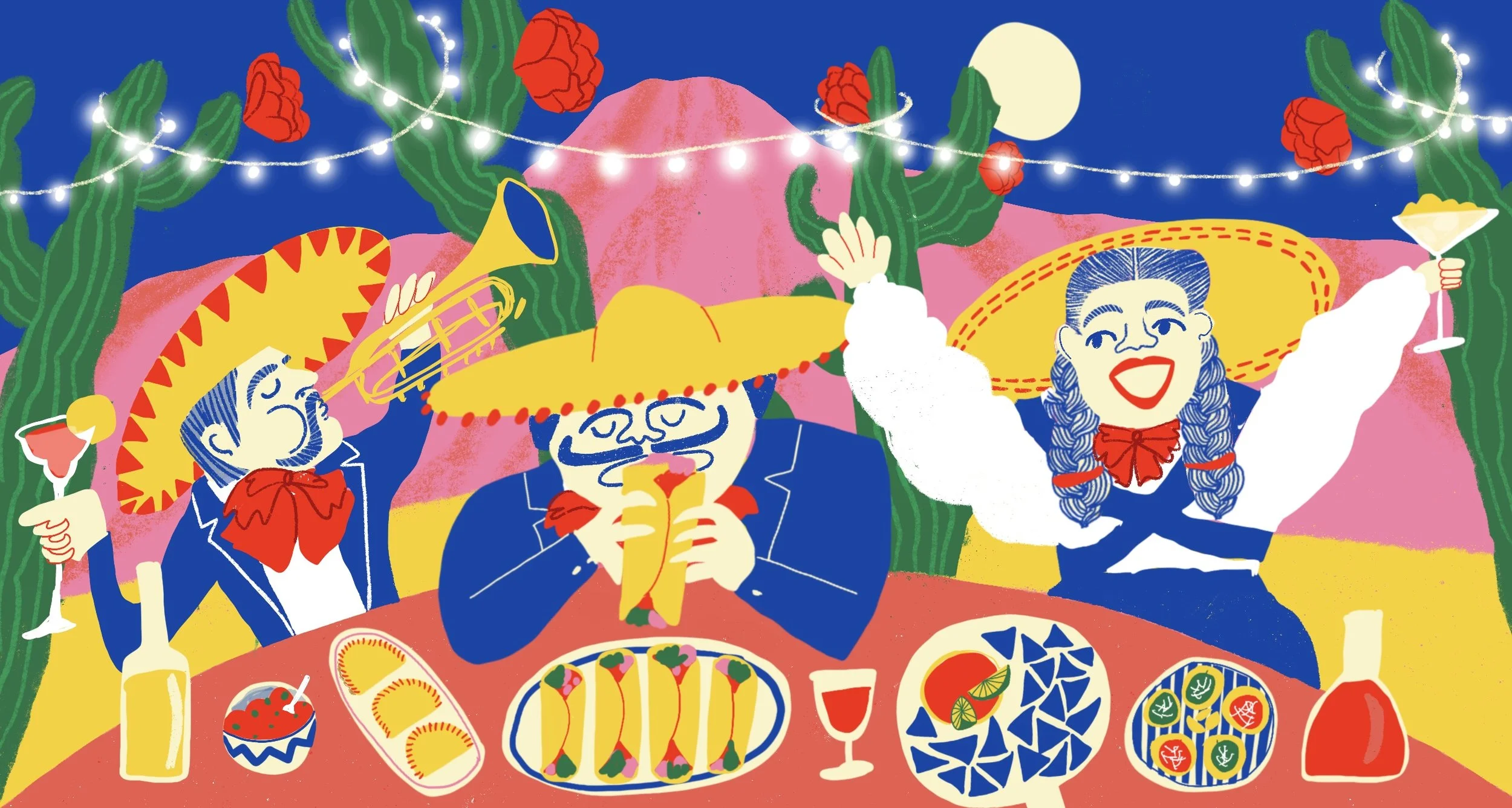 Los Bandidos - Restaurant Mural & Take Out Bag