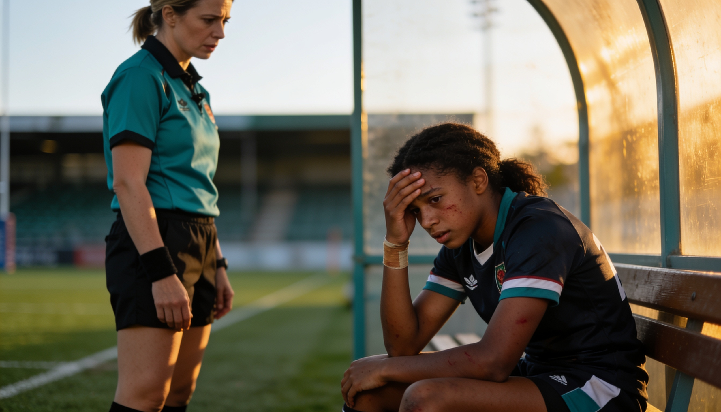 Jeune joueuse rugby symptômes commotion cérébrale sortie terrain protocole