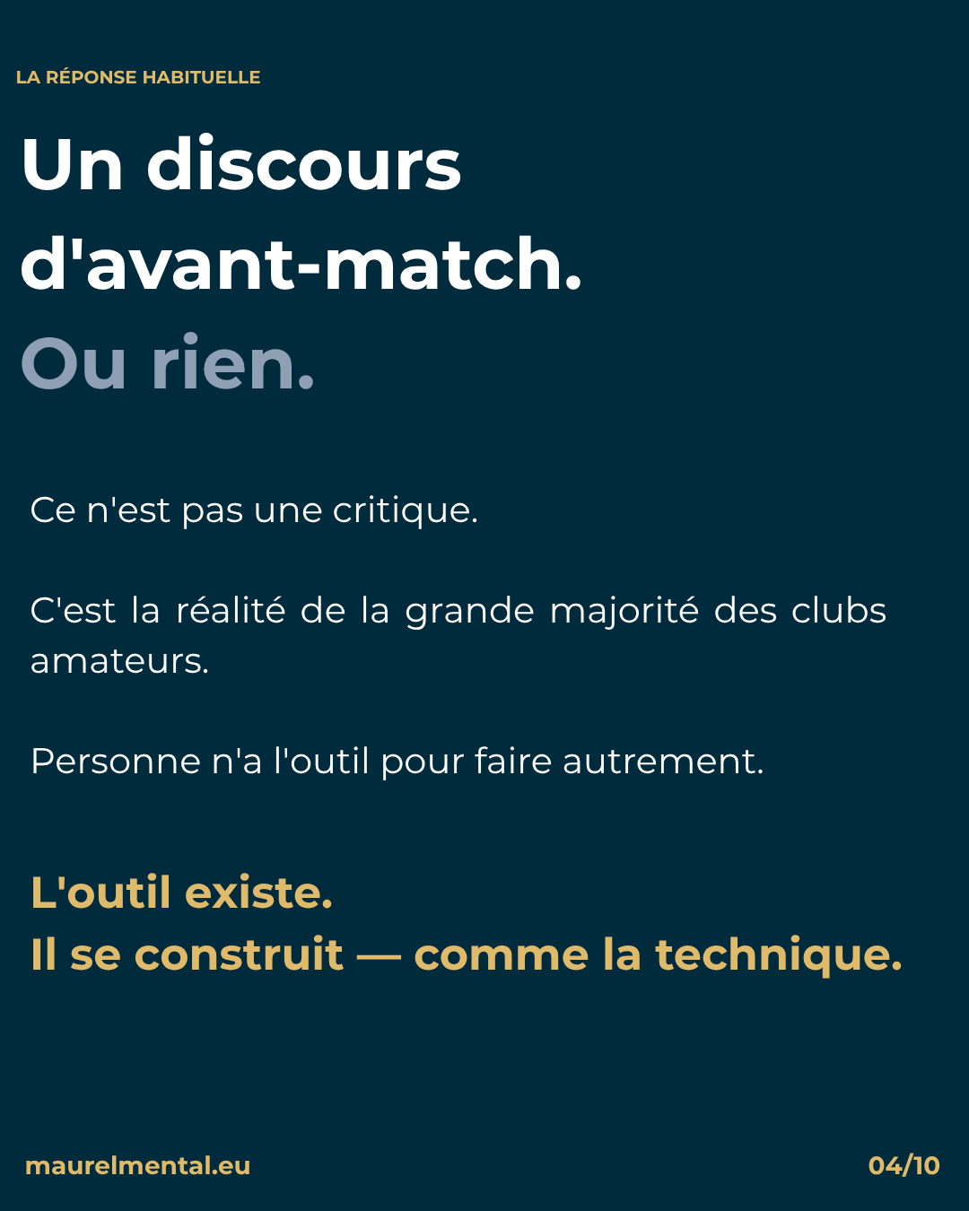  Réponse habituelle des clubs rugby face à la pression mentale : discours d'avant-match ou rien. L'outil de préparation mentale existe et se construit. Conférence gratuite Michaël Maurel préparateur mental Var.