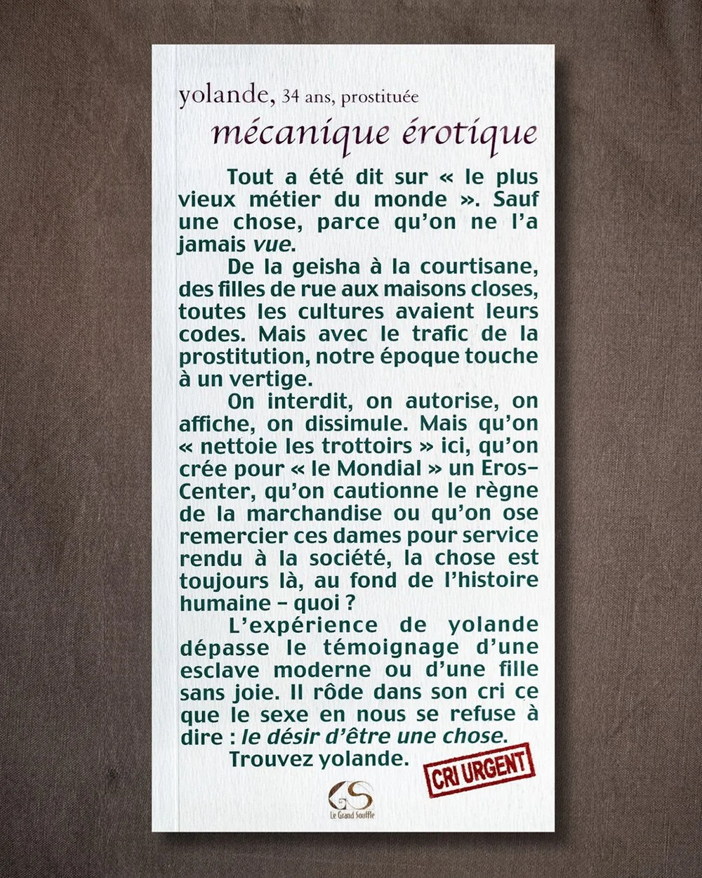 MÉCANIQUE ÉROTIQUE - yolande
