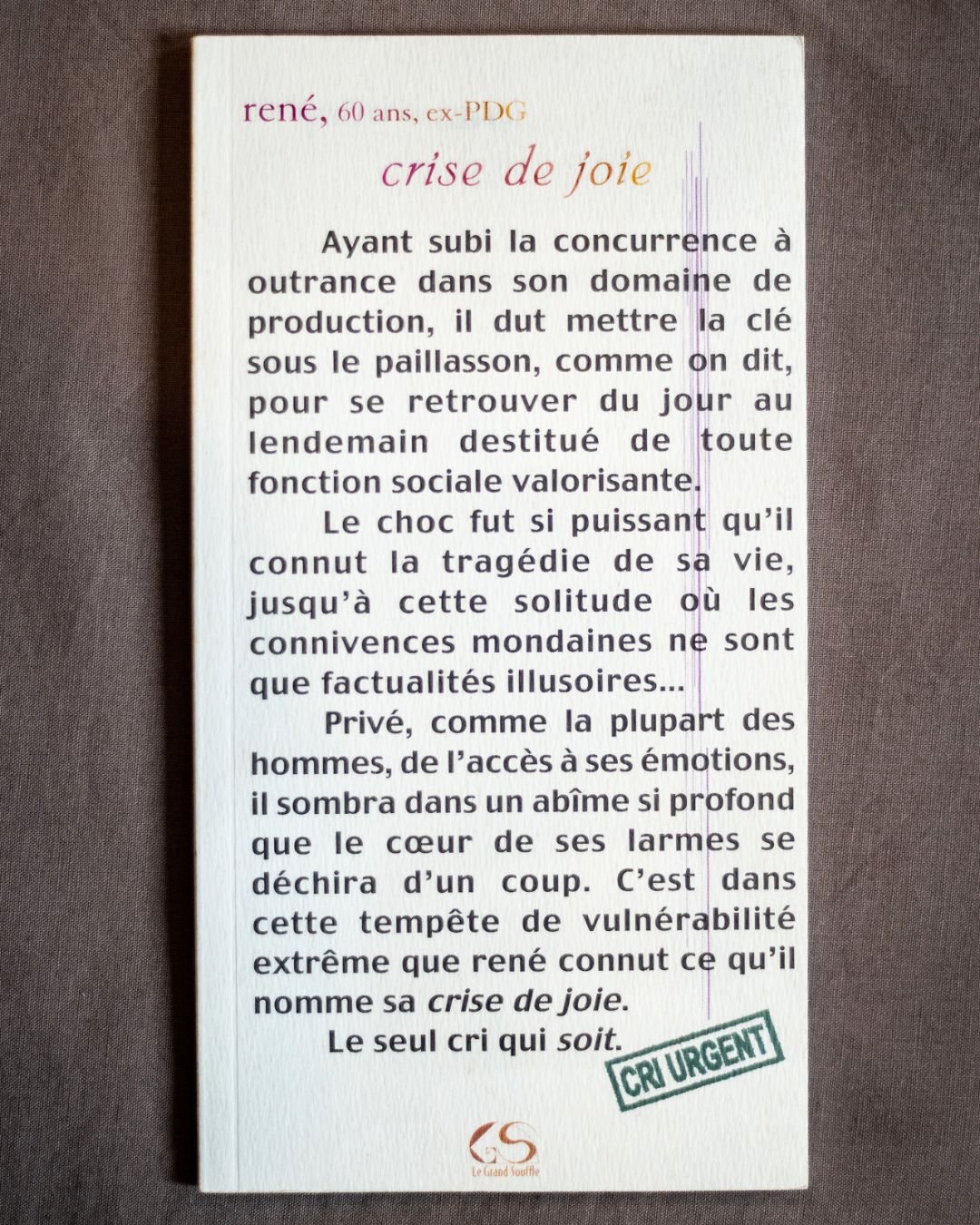 CRISE DE JOIE - rené