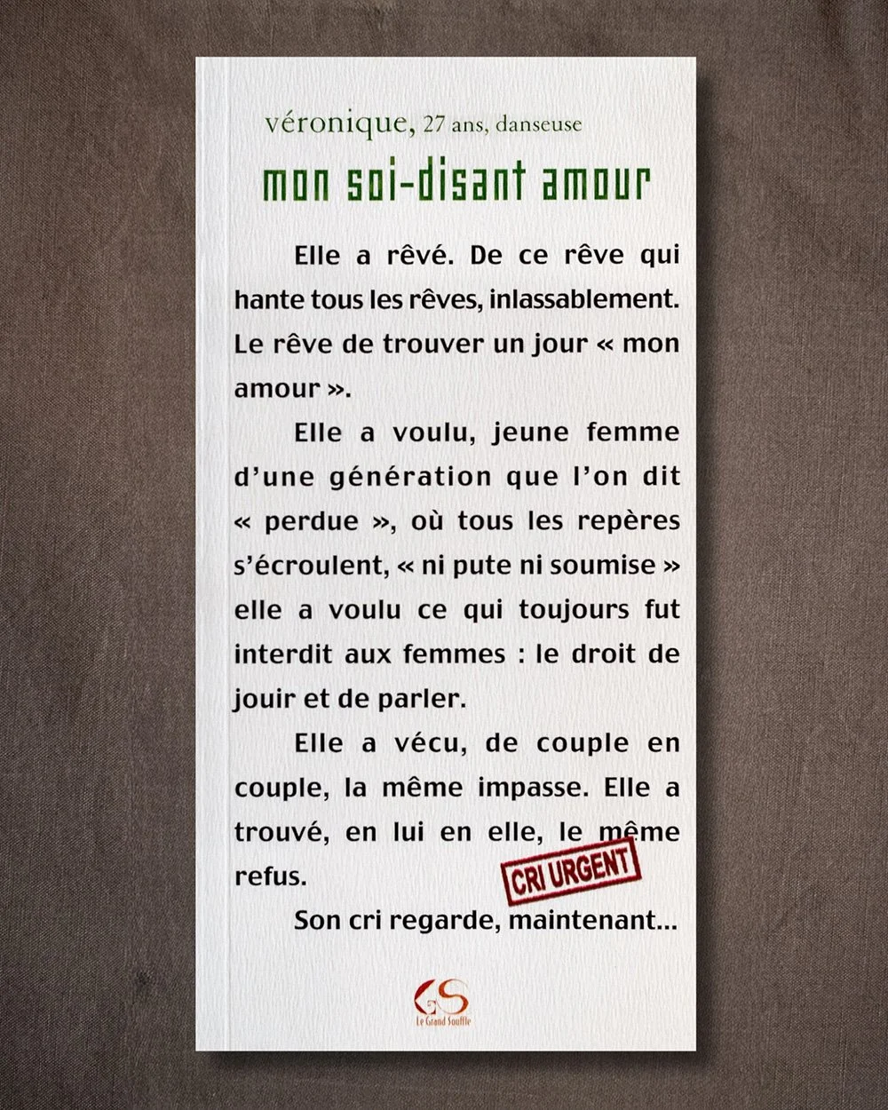 MON SOIT-DISANT AMOUR - véronique