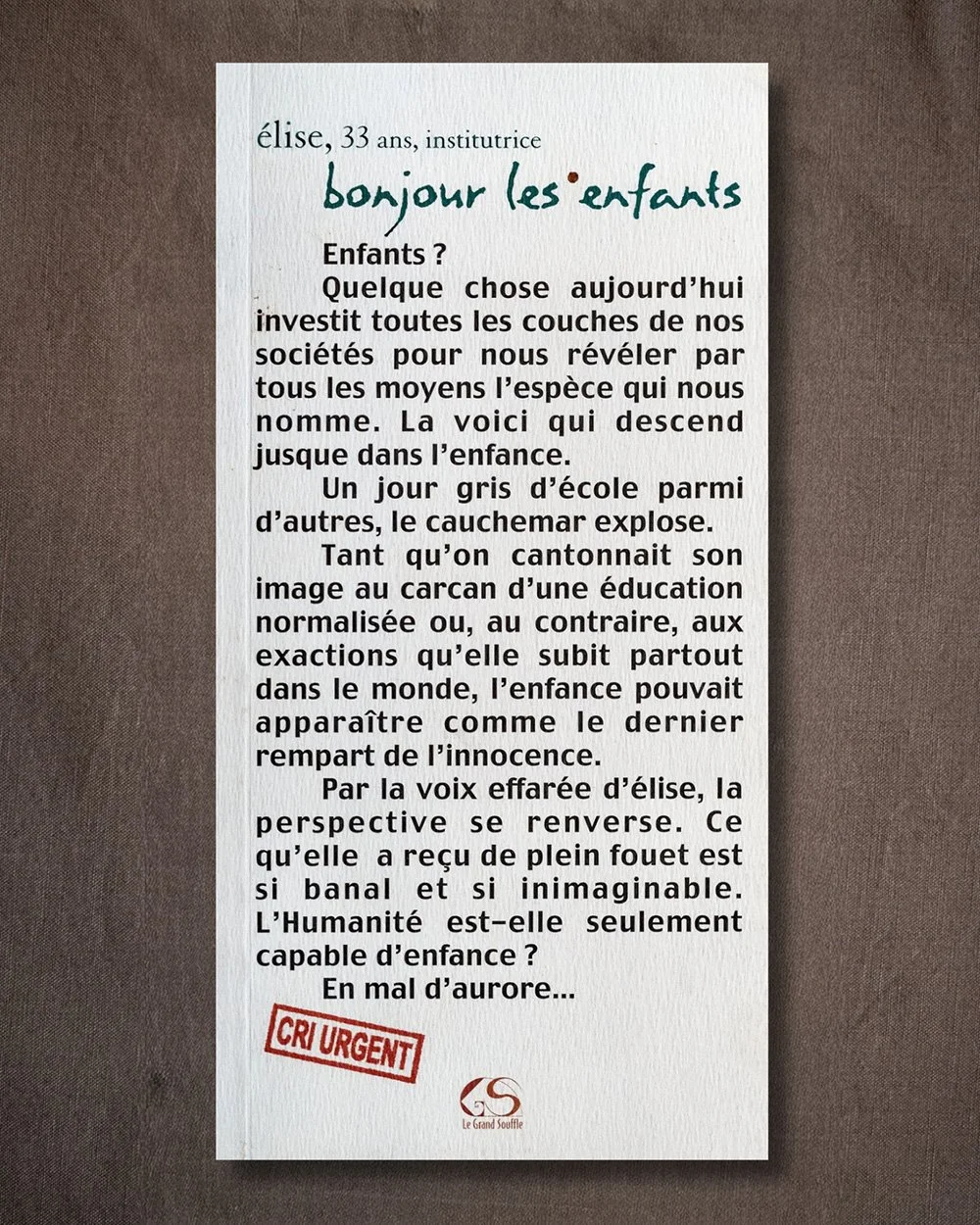 BONJOUR LES ENFANTS - élise