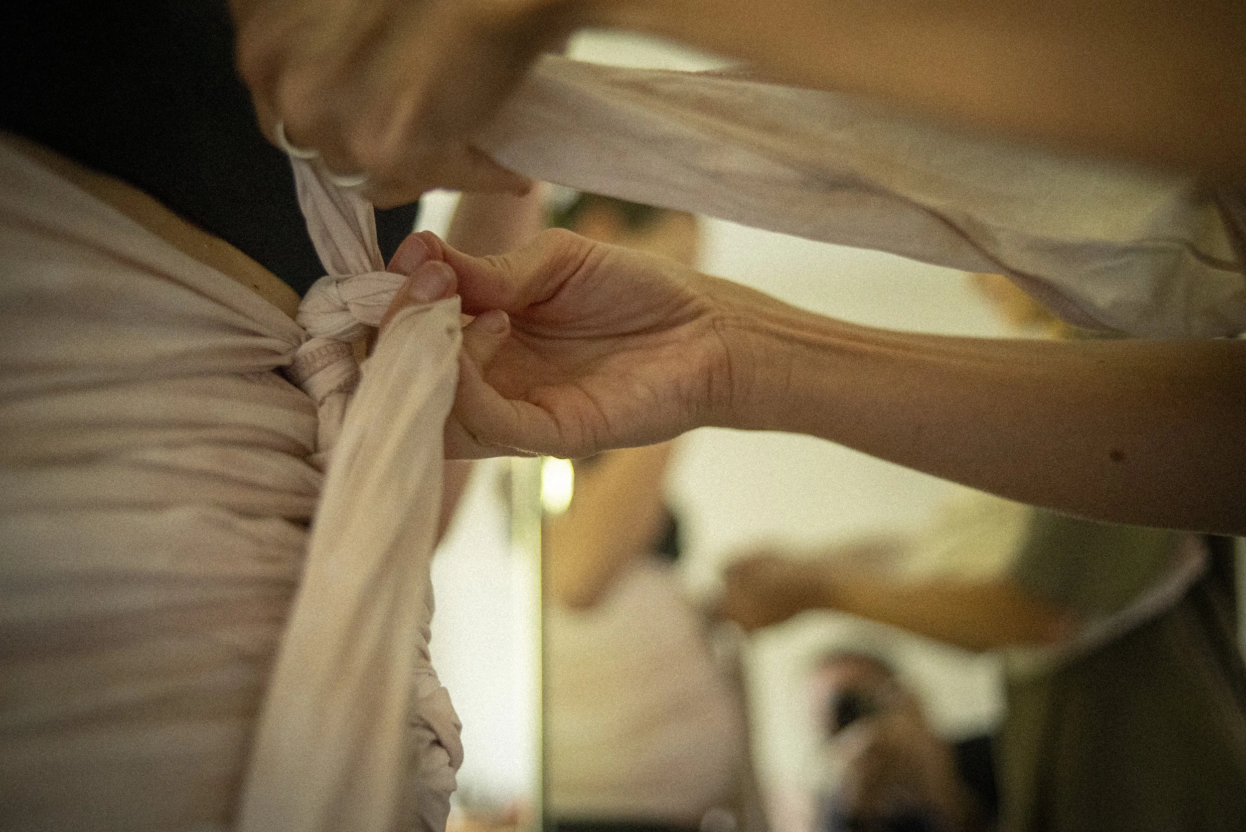 close up van inbinden met bellybind