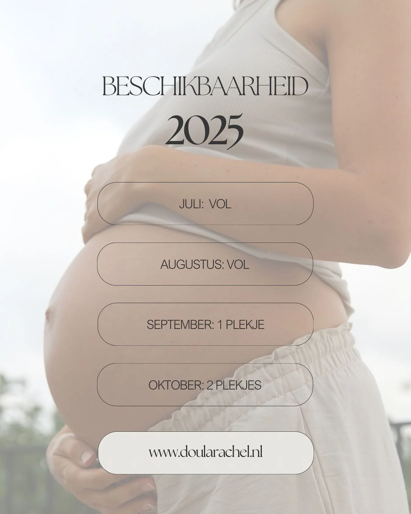 Update beschikbaarheid voor 2025! Wij zijn november en december in het buitenland dus ik neem geen clienten aan voor die maanden maar heb nog plek in oktober en de agenda voor het nieuwe jaar is nog leeg ✨