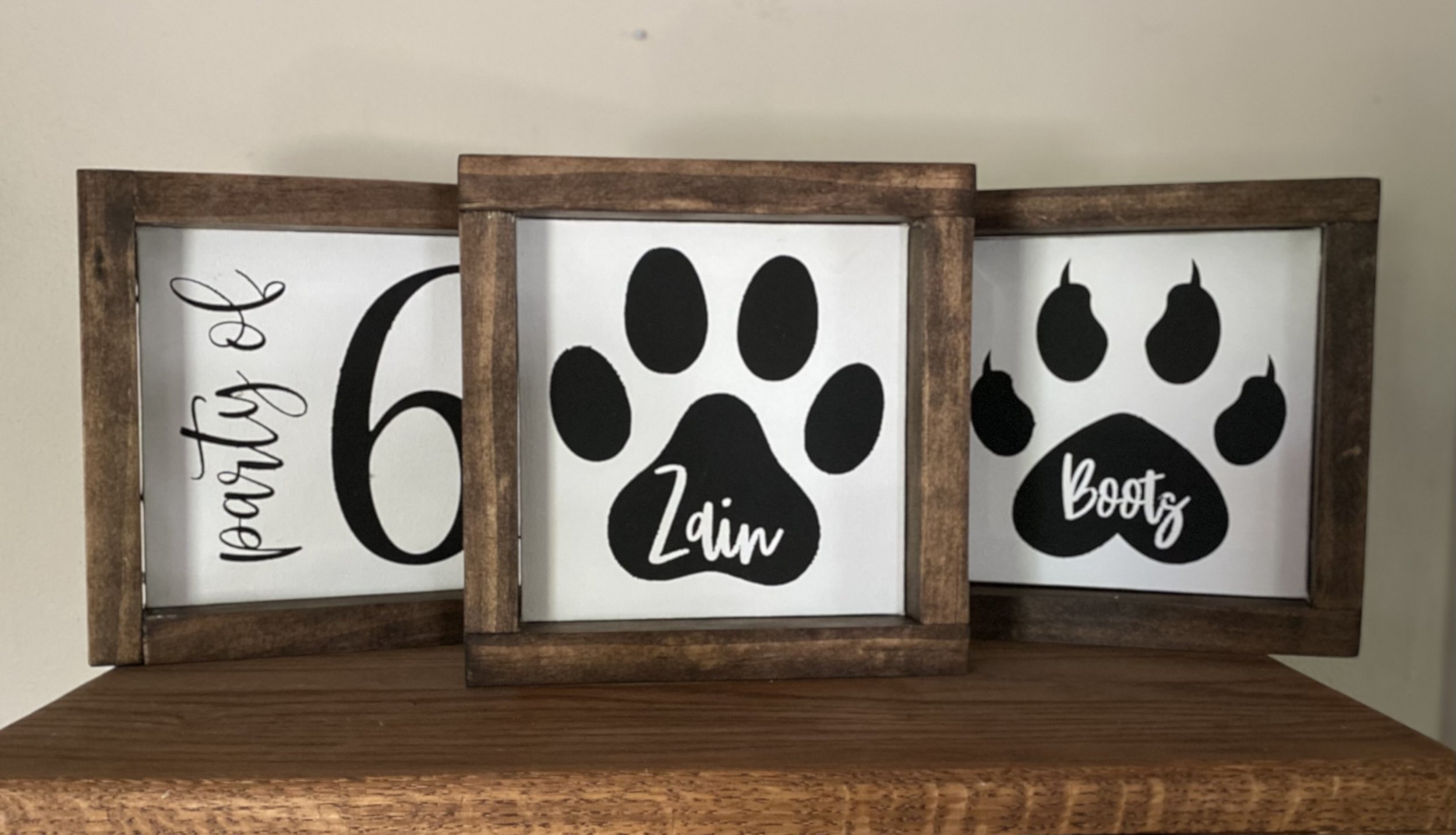 Custom 6" Canvas Framed Sign