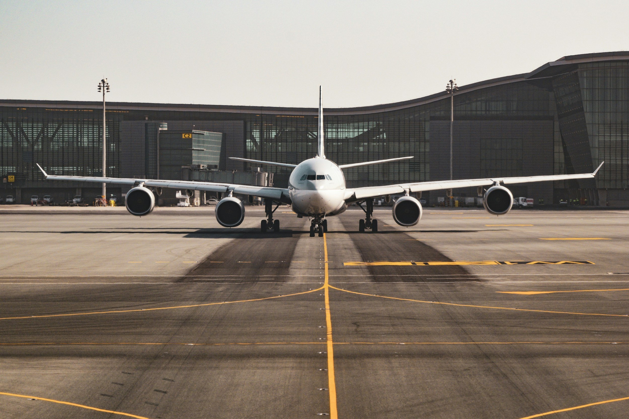 Plane on airport runway