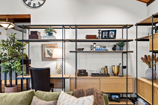 Mid-Century Living Room interior decorated by FUNCY DECOR.