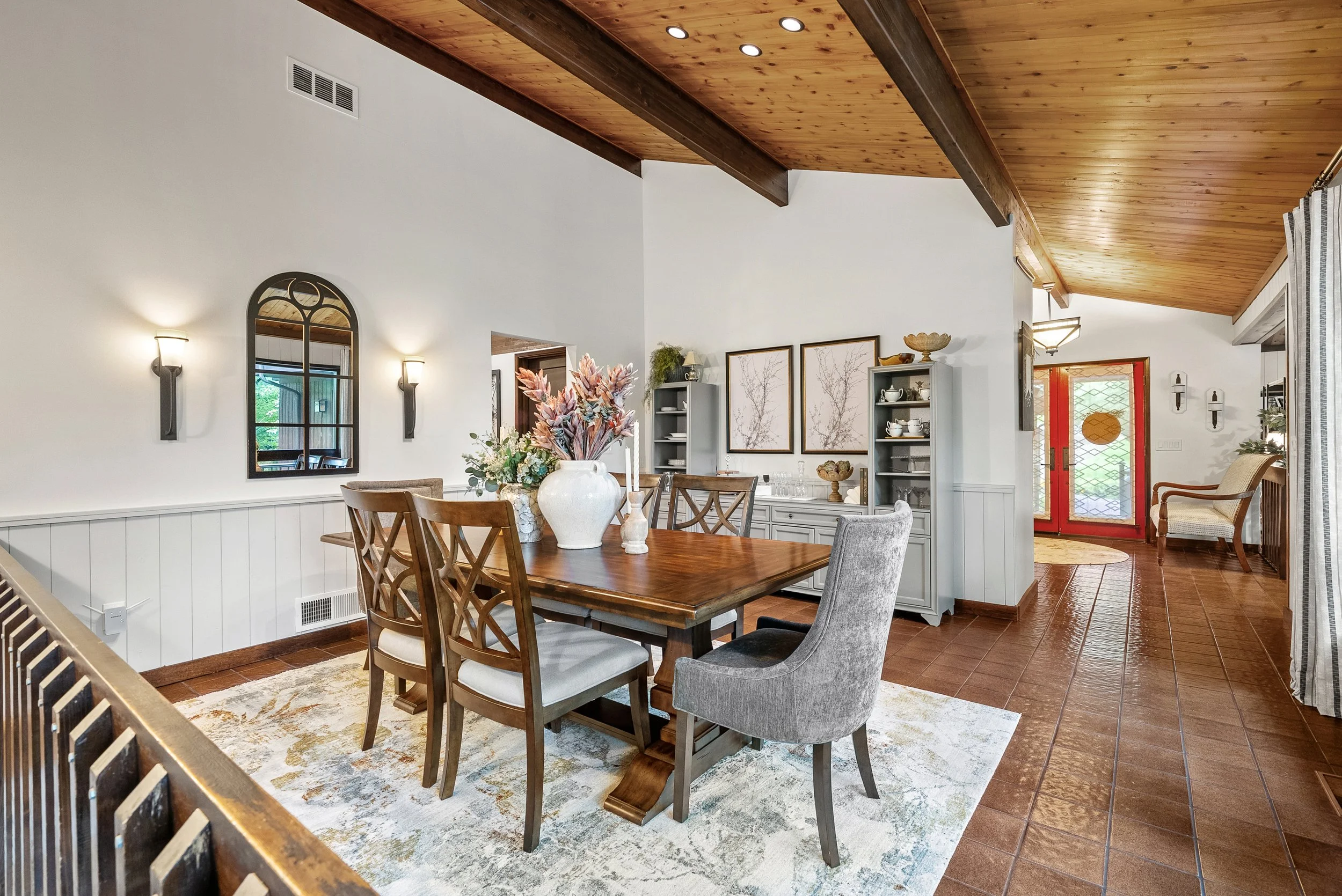 Mid-Century Dining Room interior decorated by FUNCY DECOR.