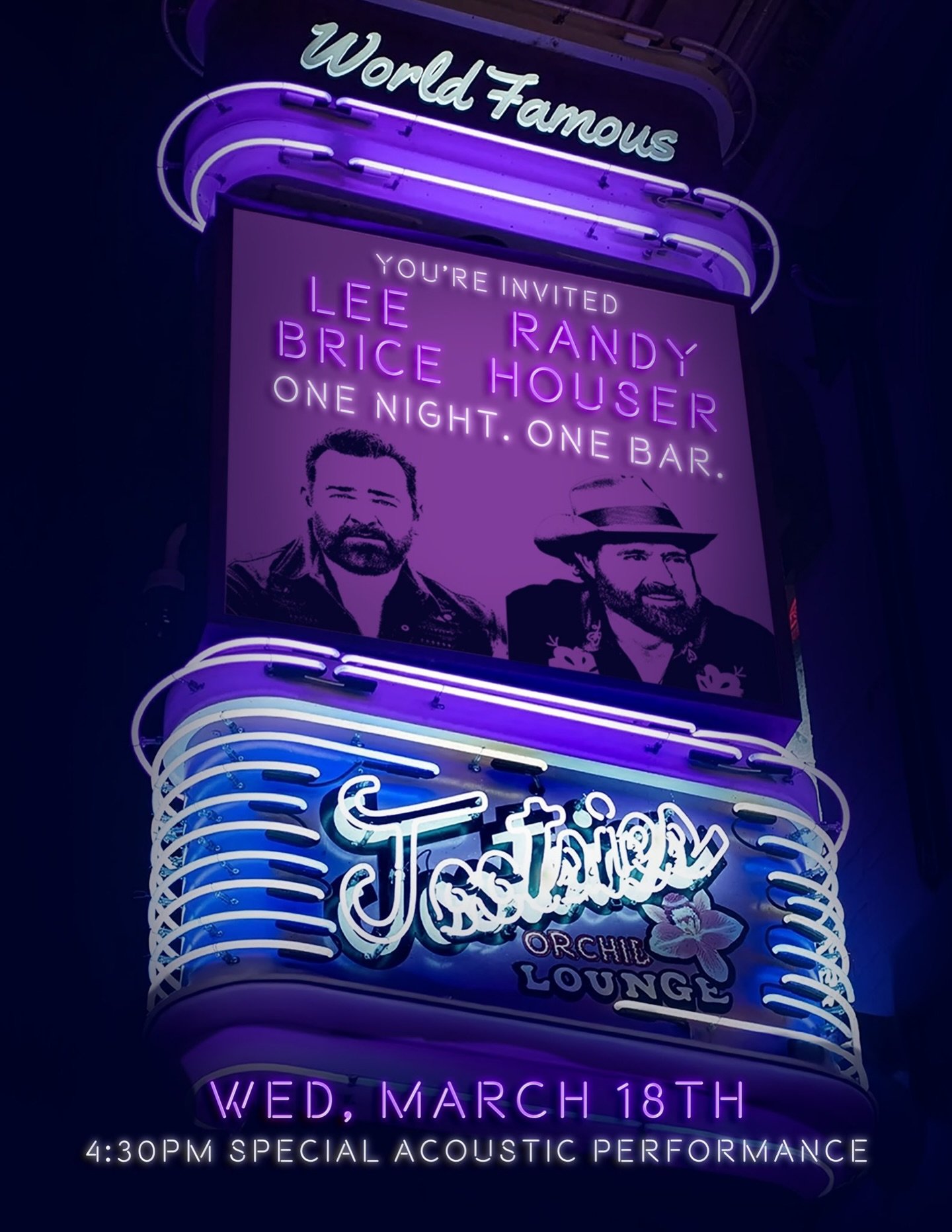 🚨 Dropping this before anyone tells us not to 👀
ONE NIGHT ONLY!! FREE, live pop up show at @tootsies_orchid_lounge TOMORROW with @randyhouser &amp; @Leebrice 

See you there! 
VIP table ➡️ Text (615) 405-9667 @tootsiesvip
