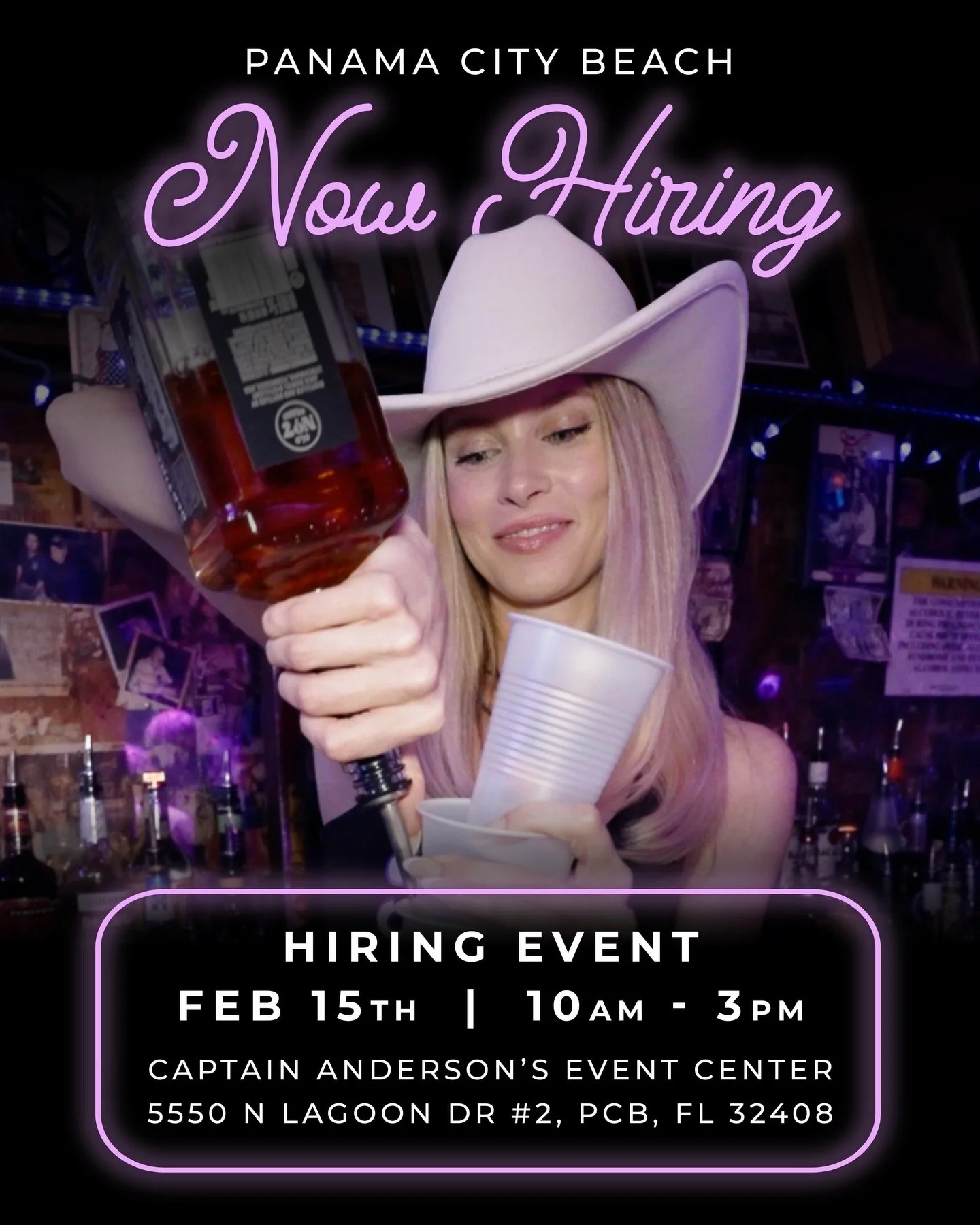 PCB, this is your sign 💜 @tootsies_orchid_lounge  @tootsiespcb 
We&rsquo;re hiring for ALL positions and building our crew.
If you love good music, great energy, &amp; fast paced fun, we want to meet you! 

📅 Feb 15th 
⏰ 10AM&ndash;3PM
📍 Captain A