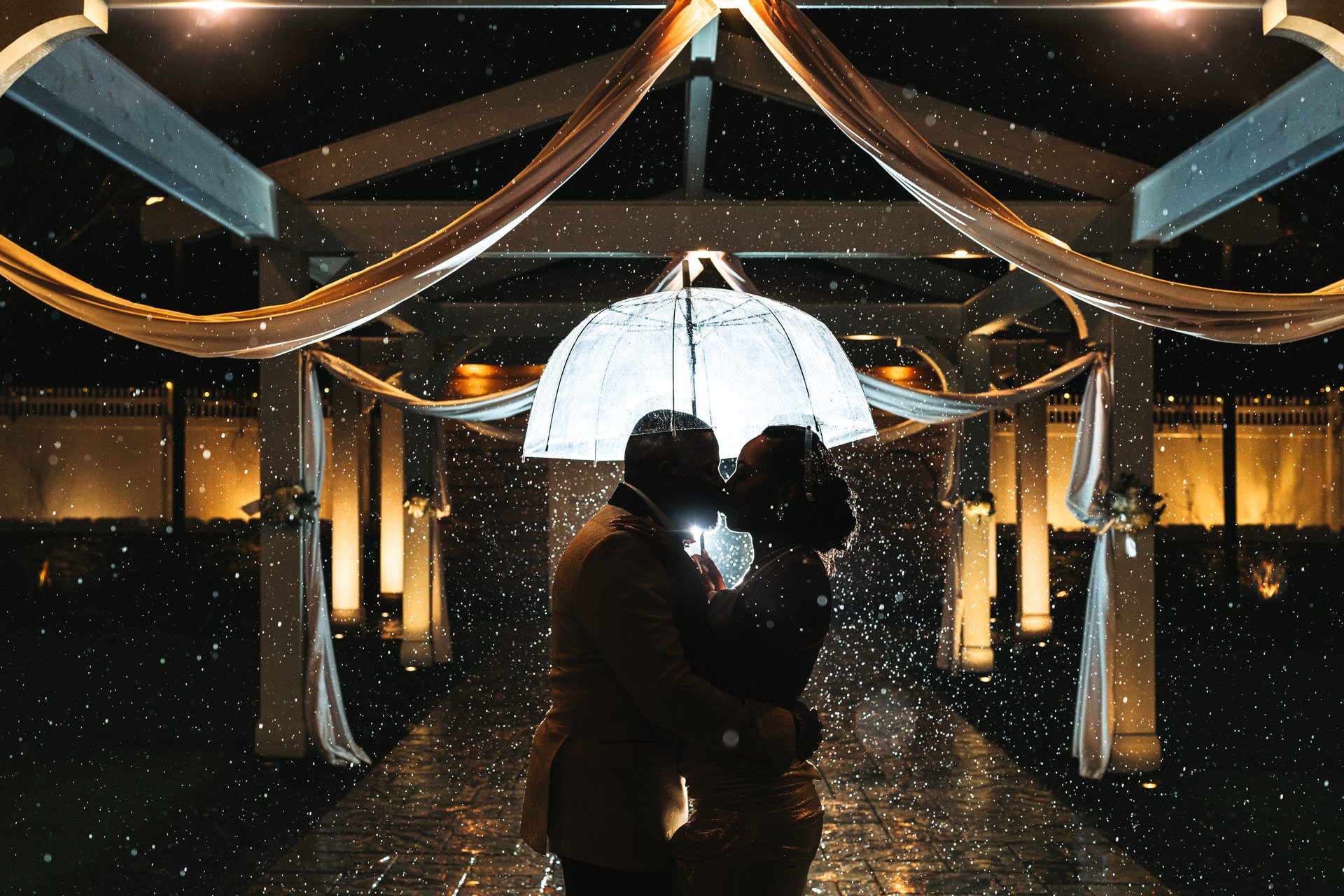 Watermill Caterers Smithtown Wedding Portrait Photo In The Rain