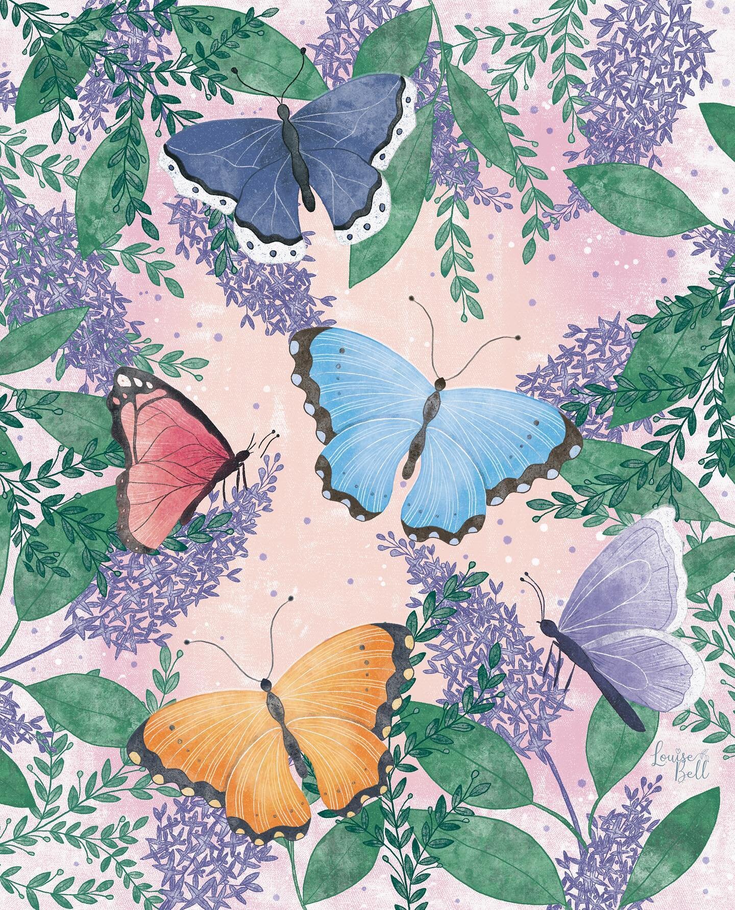 The last week of #monthofmayb 
Butterflies . Bouquet . Buds

This is my 2nd attempt at this weeks prompt list as my bouquet illustration needs some more magic. 
I&rsquo;ve drawn Buddleia also know as the butterfly bush as a background to make it more