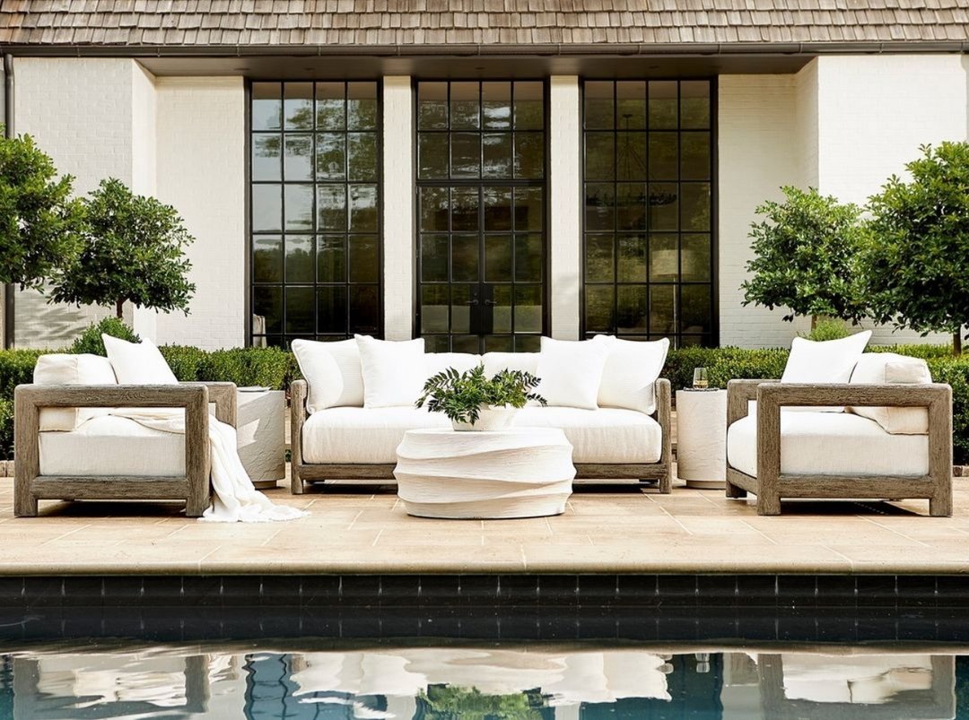 Who else is dreaming about lazy summer evenings on the patio? We are! And on that note, our featured line this month is @bernhardtfurniture with their exquisite exterior collection. These luxury pieces combine style and durability. Give us a call if 