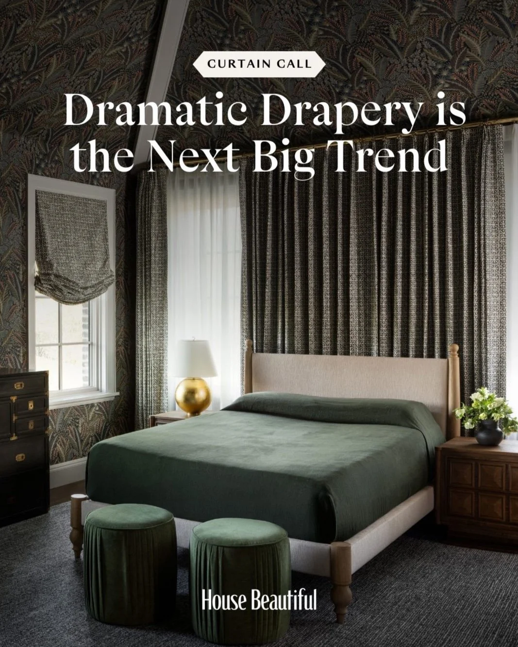 According to @housebeautiful, &quot;dramatic drapery is the next big trend&quot; &mdash; and we're here for it! Nothing warms up a room or adds comfort and style to a space like beautiful draperies. We specialize in custom window treatments and can h