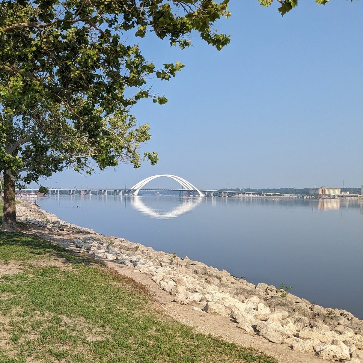 Looking at new I74 Bridge in Moline, Illinois