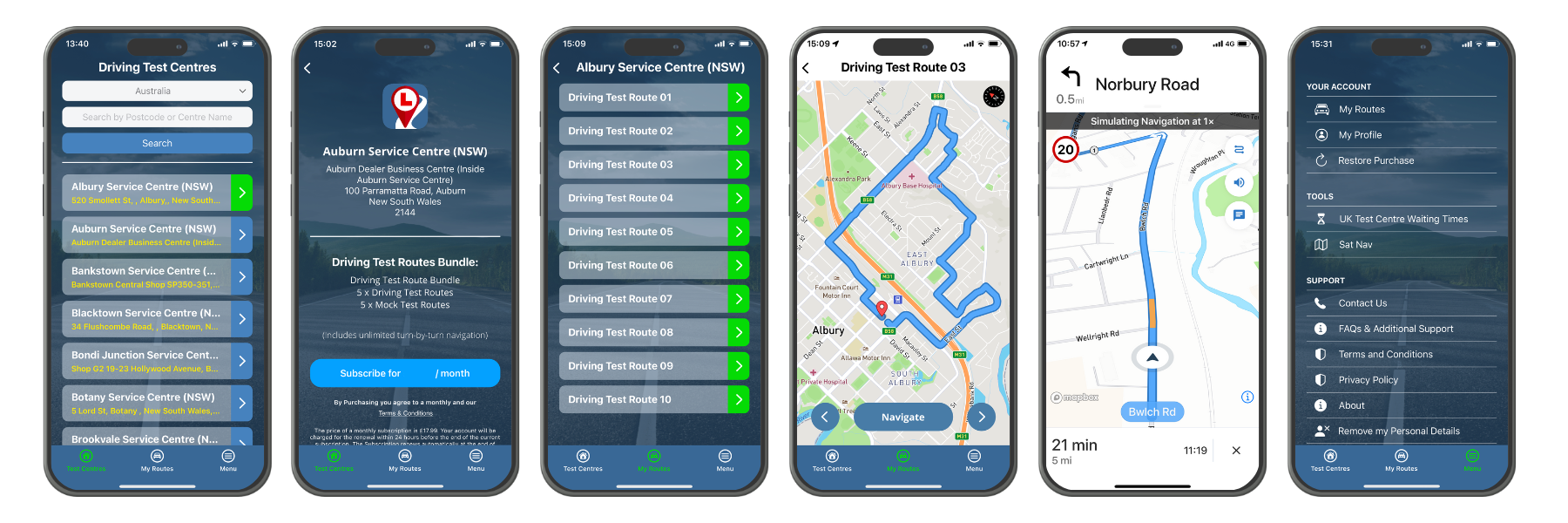 Driving Test Routes - Australia