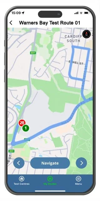 warners bay driving test route map