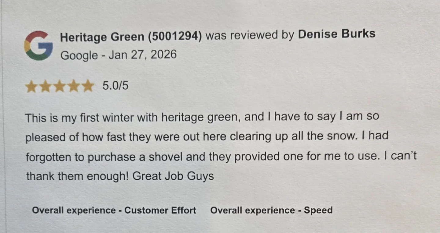 Huge shout out to the Heritage Green Maintenance Team for their incredible hard work during this snow storm! ❄️👏They&rsquo;ve been out early and working late to keep our community safe, clear, and running smoothly. From plowing and salting to handli